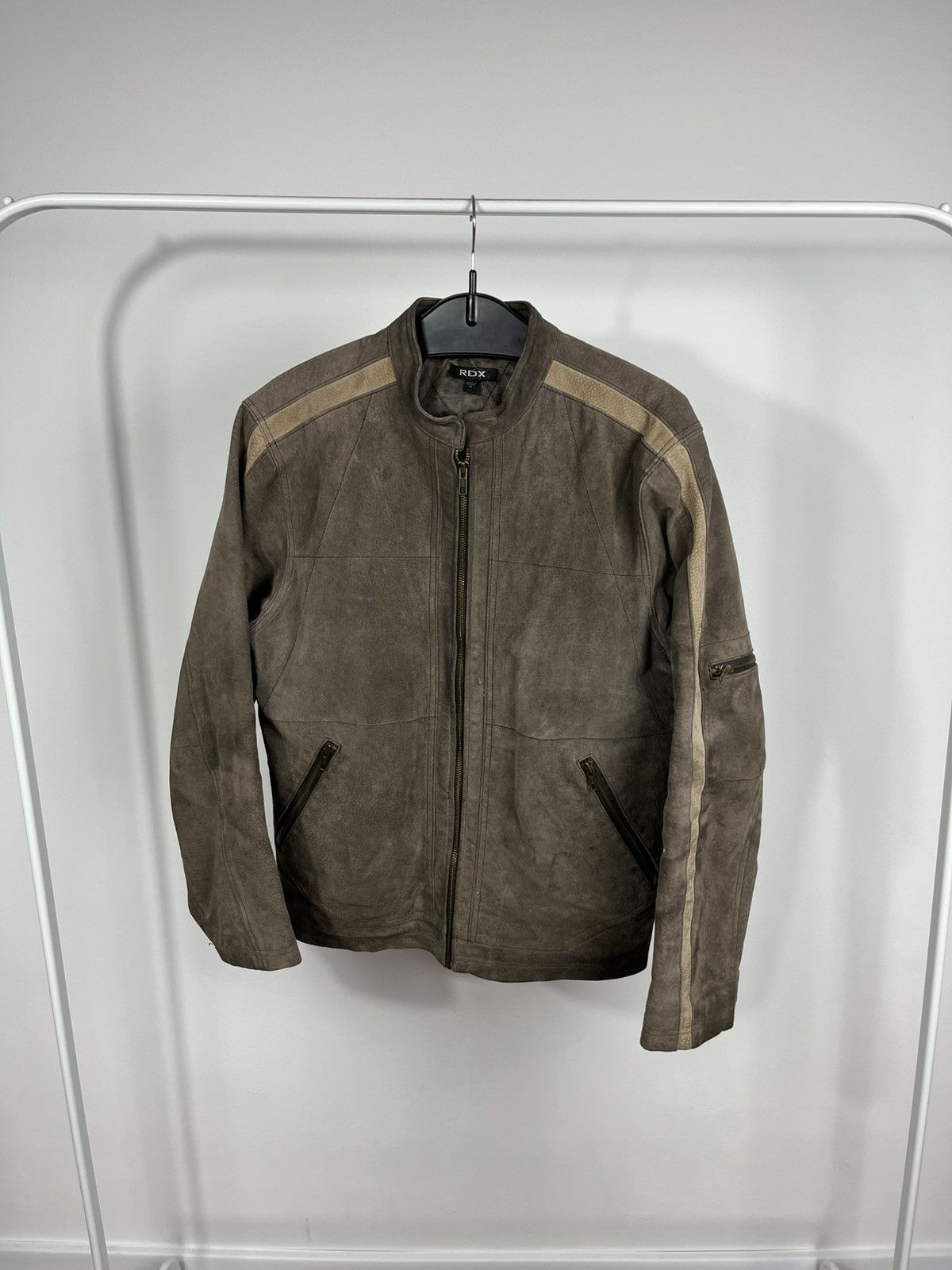 Leather RDX Brown Suede Leather Biker Jacket Racer Moto Men Size M Size US M / EU 48-50 / 2 - 1 Thumbnail