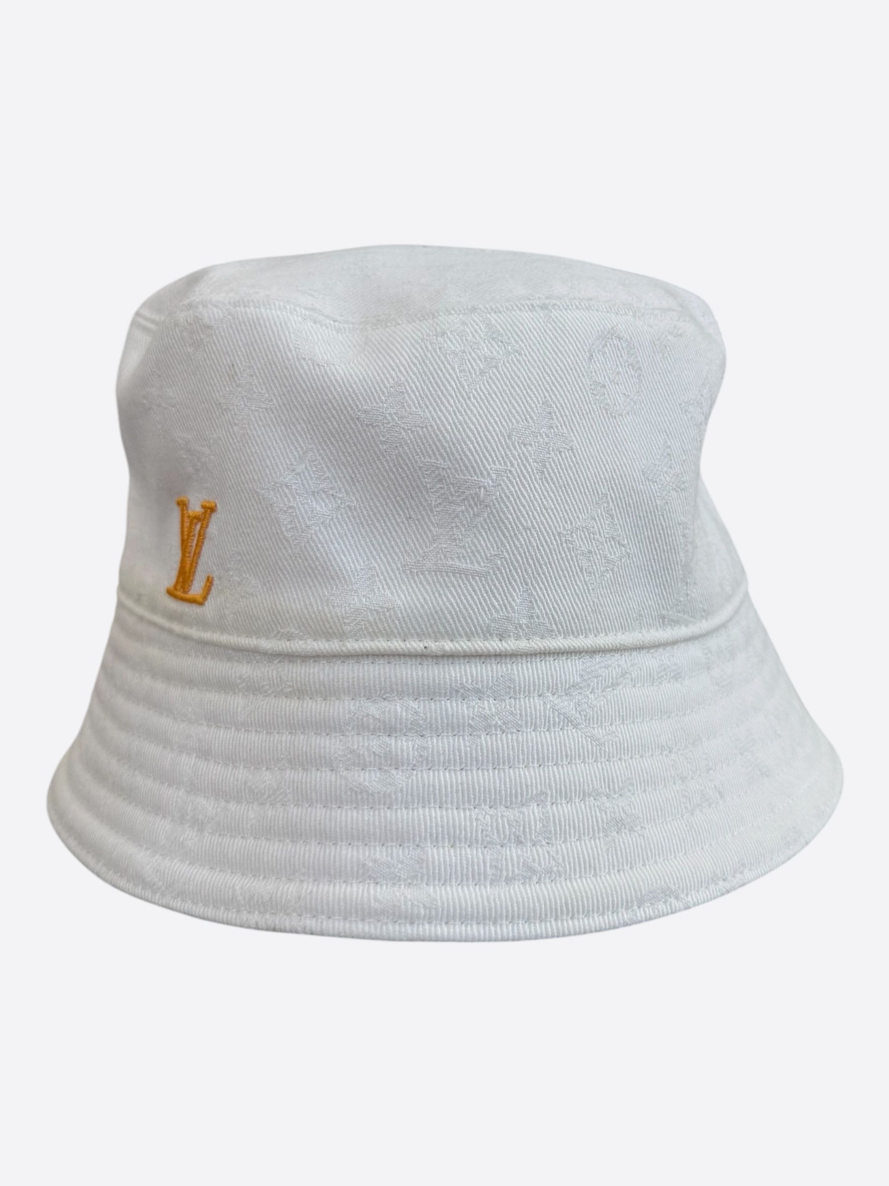 Louis Vuitton Louis Vuitton White & Yellow Monogram Reversible Bucket Hat Size ONE SIZE - 5 Thumbnail