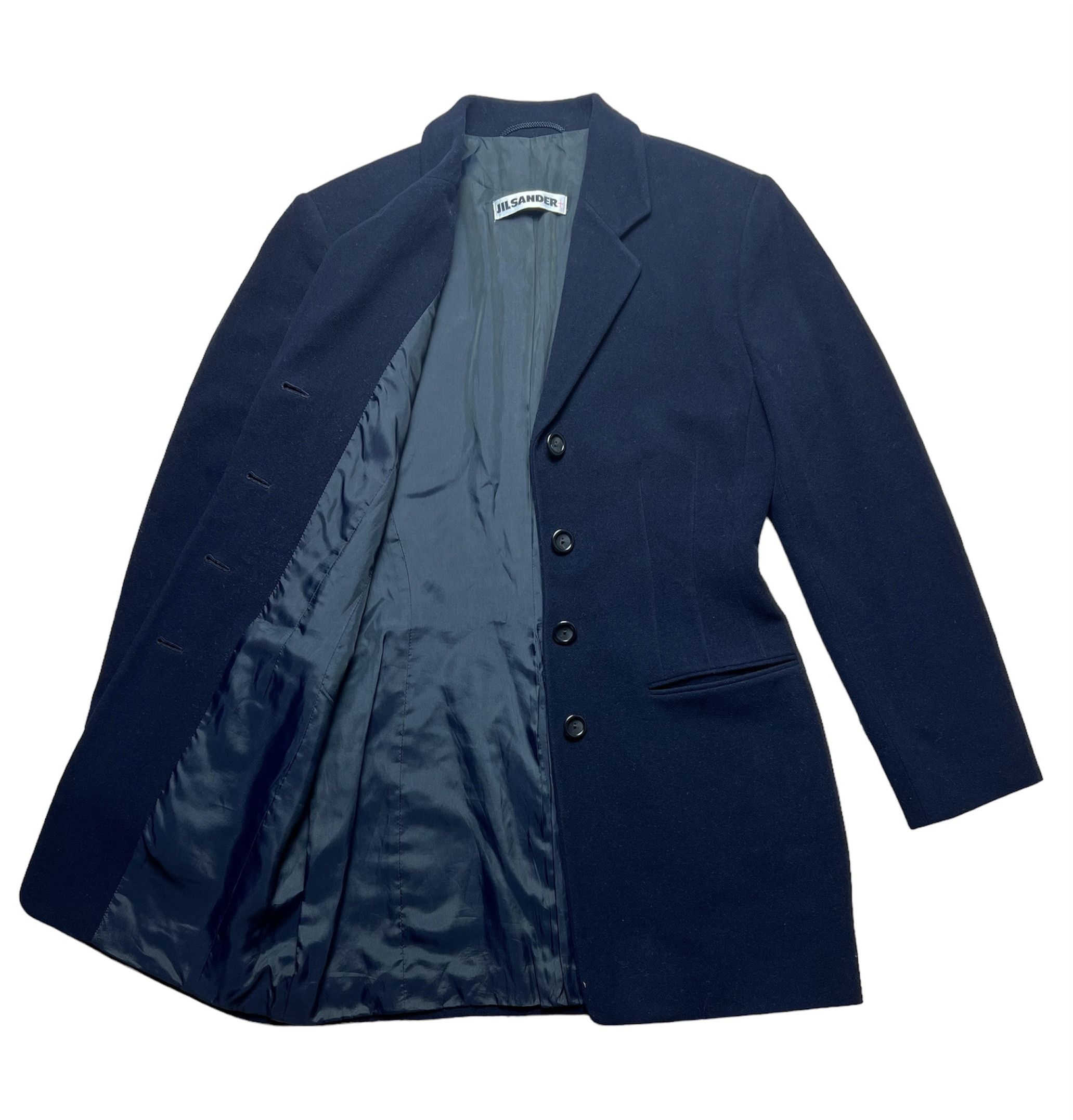 image of Cashmere Wool x Jil Sander Coat Jacket Wool, 15 Angora Hype in Navy, Women's (Size XS)