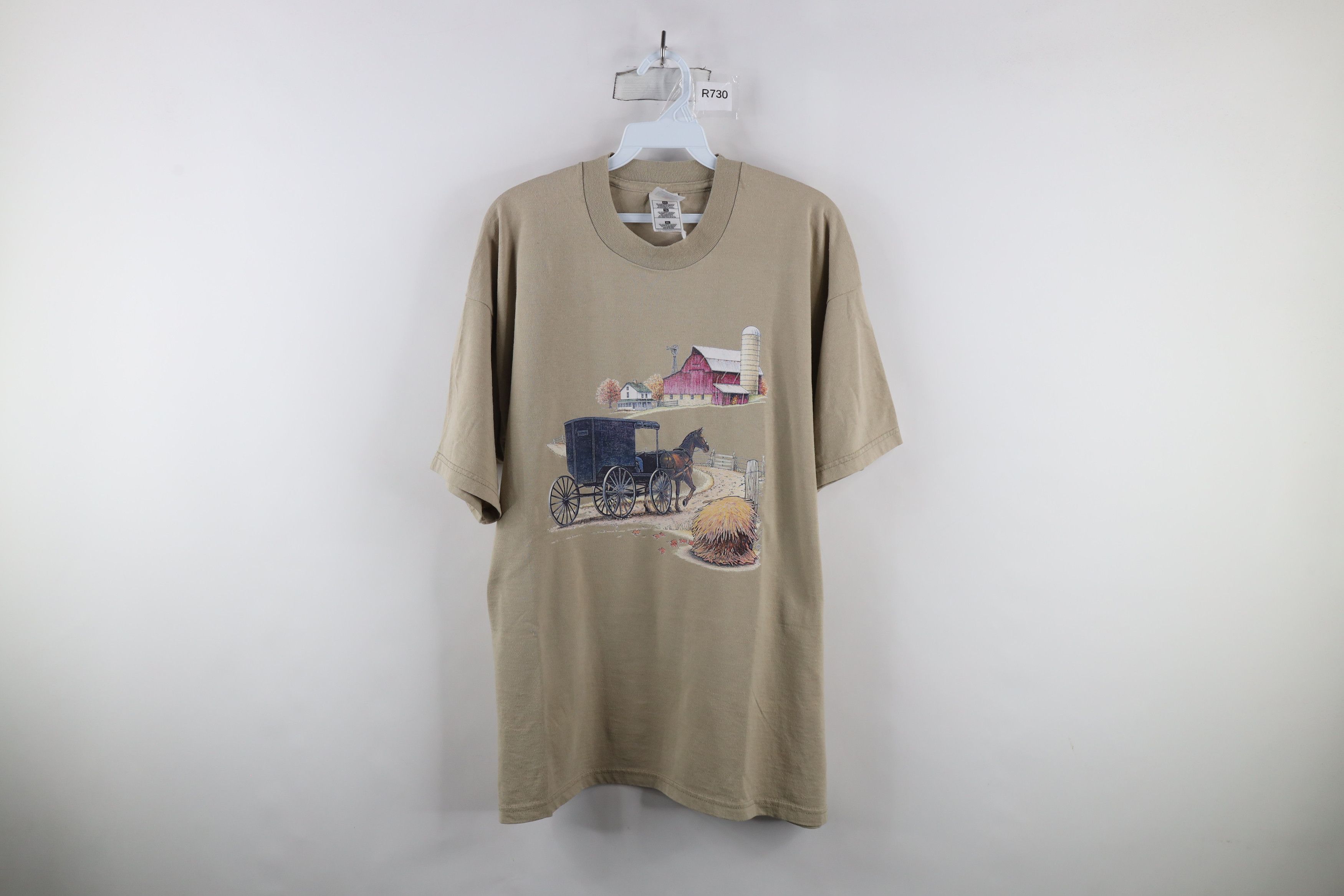 Vintage Vintage 90s Country Primitive Barn Farmhouse Horse T-Shirt Size XL / US 12-14 / IT 48-50 - 1 Thumbnail