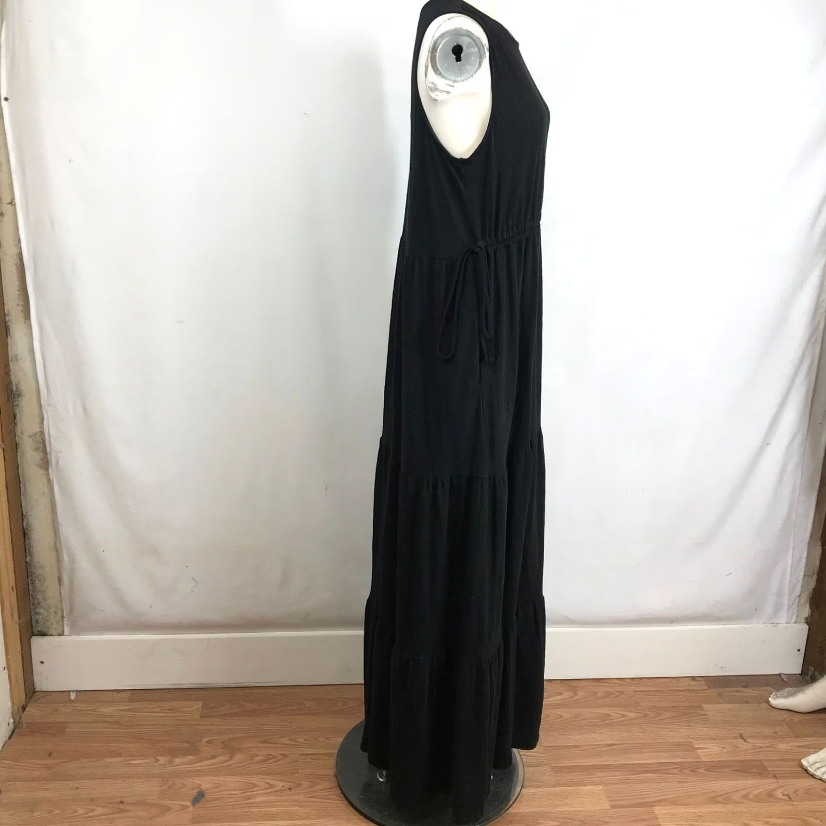 Vintage Caslon Womens Black Tiered Sleeveless Maxi Dress Drawstring Waist CN471772MI M Size M / US 6-8 / IT 42-44 - 4 Thumbnail