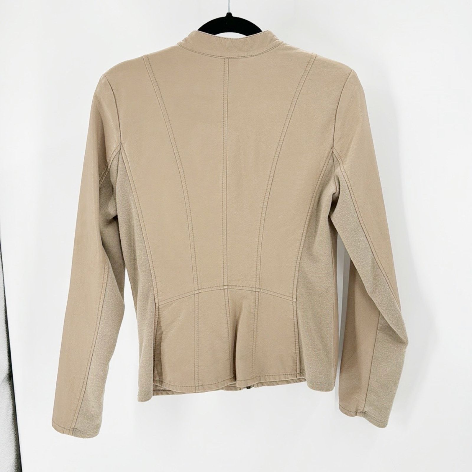 G.H. Bass & Co. G.H. Bass & Co. Moto Jacket Beige Faux Leather Women's sz S Size S / US 4 / IT 40 - 2 Thumbnail
