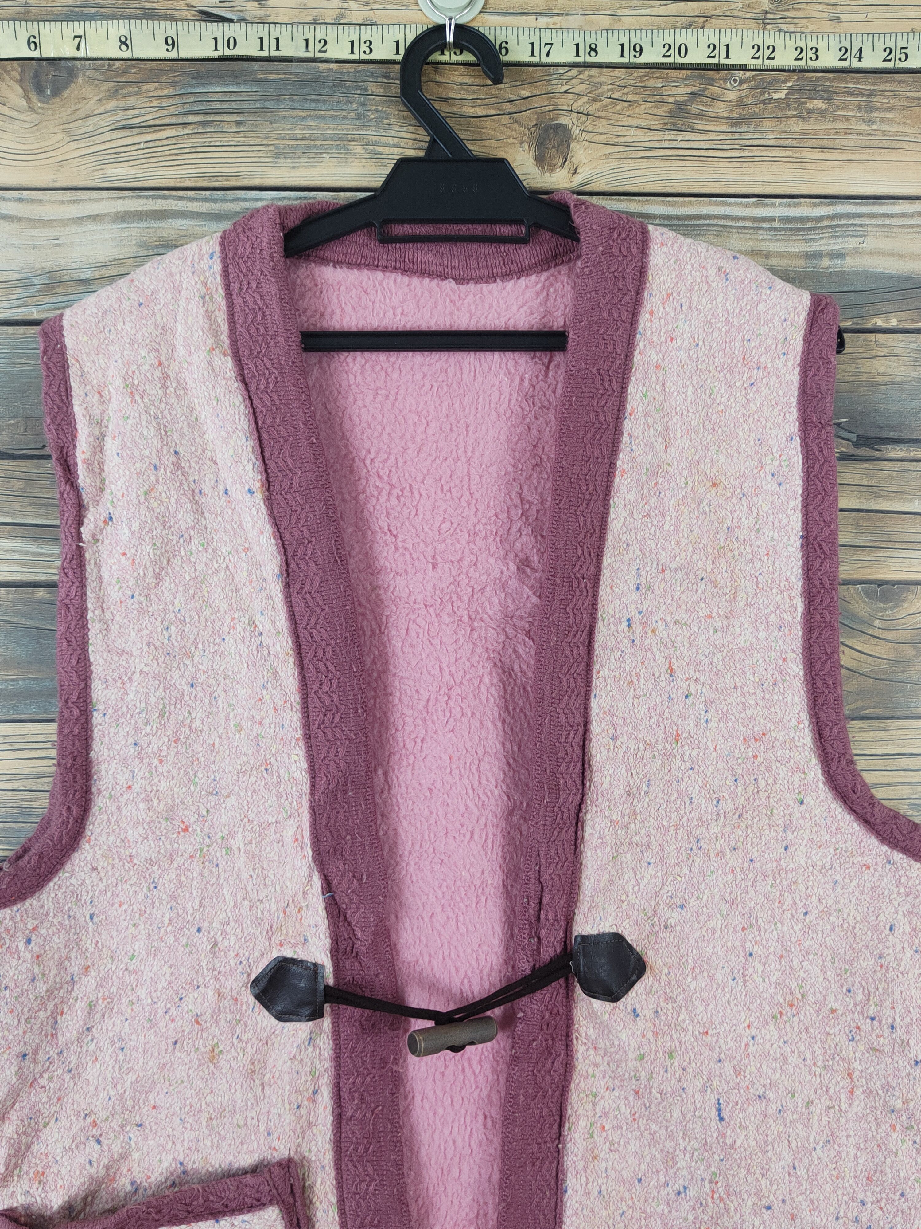 Homespun Knitwear × Japanese Brand × Vintage Japanese Brand Pink Knitwear Toggle Furr Vests Size M / US 6-8 / IT 42-44 - 2 Thumbnail