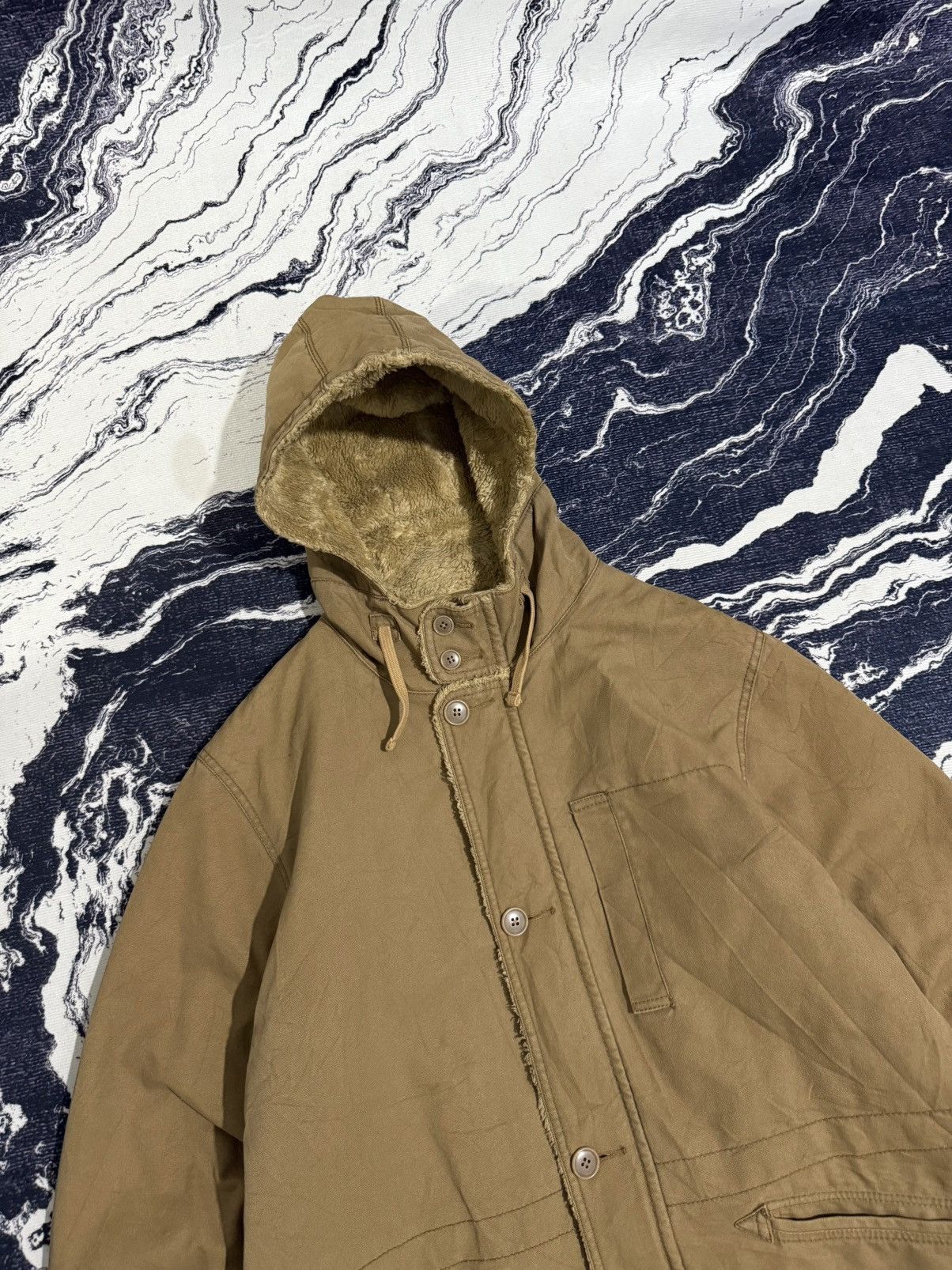 Vintage Vintage uniqlo long parka canvas jacket Size US L / EU 52-54 / 3 - 2 Thumbnail