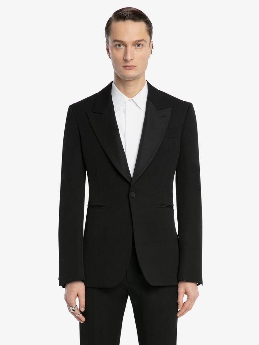 o1w1db10725 Large Lapels Tailored Jacket in Black