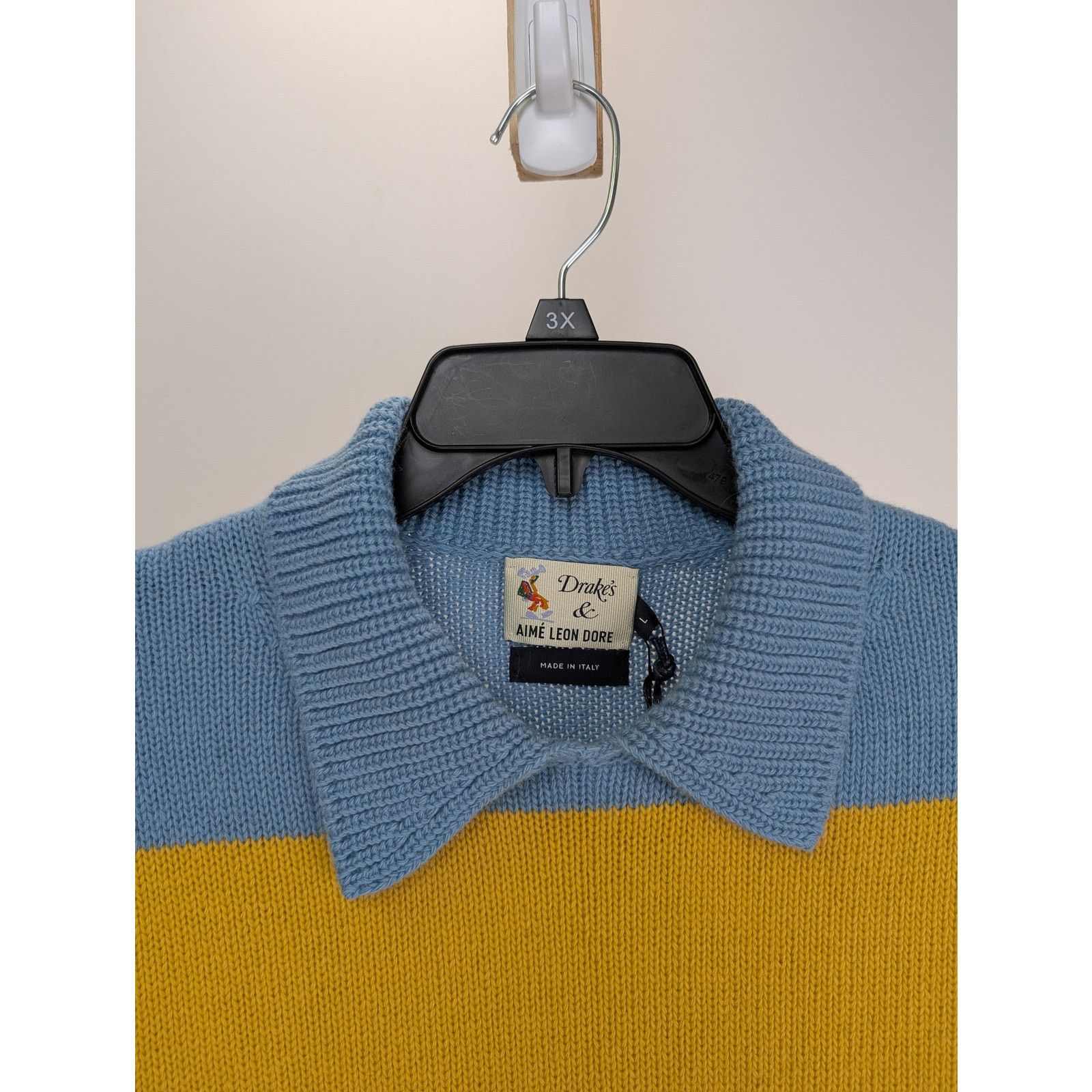 Aime Leon Dore × Drake's o1rshd1 ALD Stripe Integral Collar Full Sleeve Sweater Size US L / EU 52-54 / 3 - 5 Thumbnail