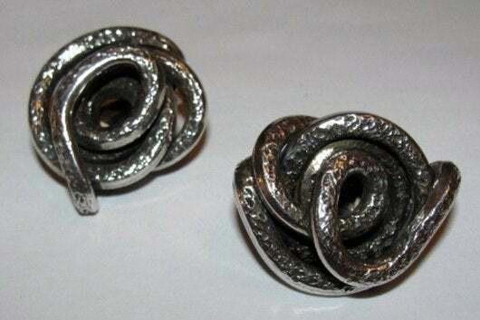 Designer Hand Made Sterling Silver Spiral Earrings Size ONE SIZE - 1 Thumbnail