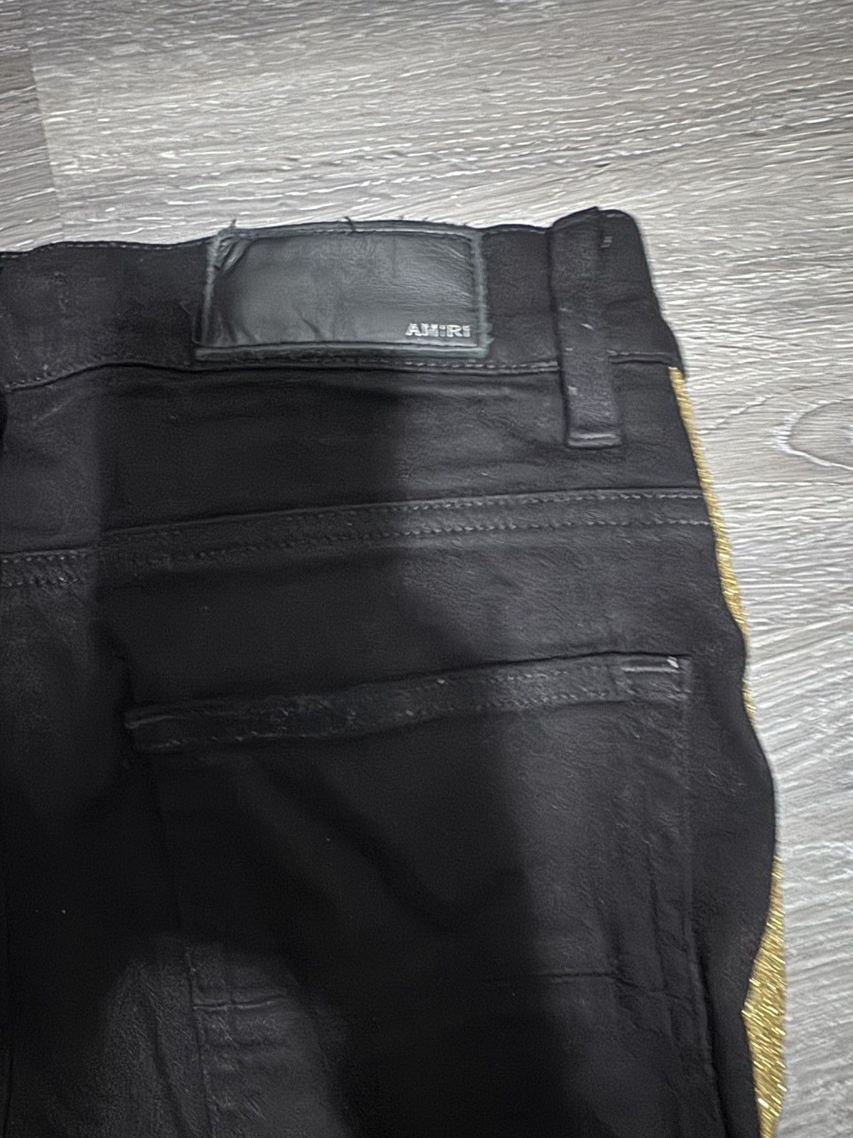 Amiri Amiri Gold Glitter Stripe Black Denim Jeans Size US 32 / EU 48 - 5 Thumbnail