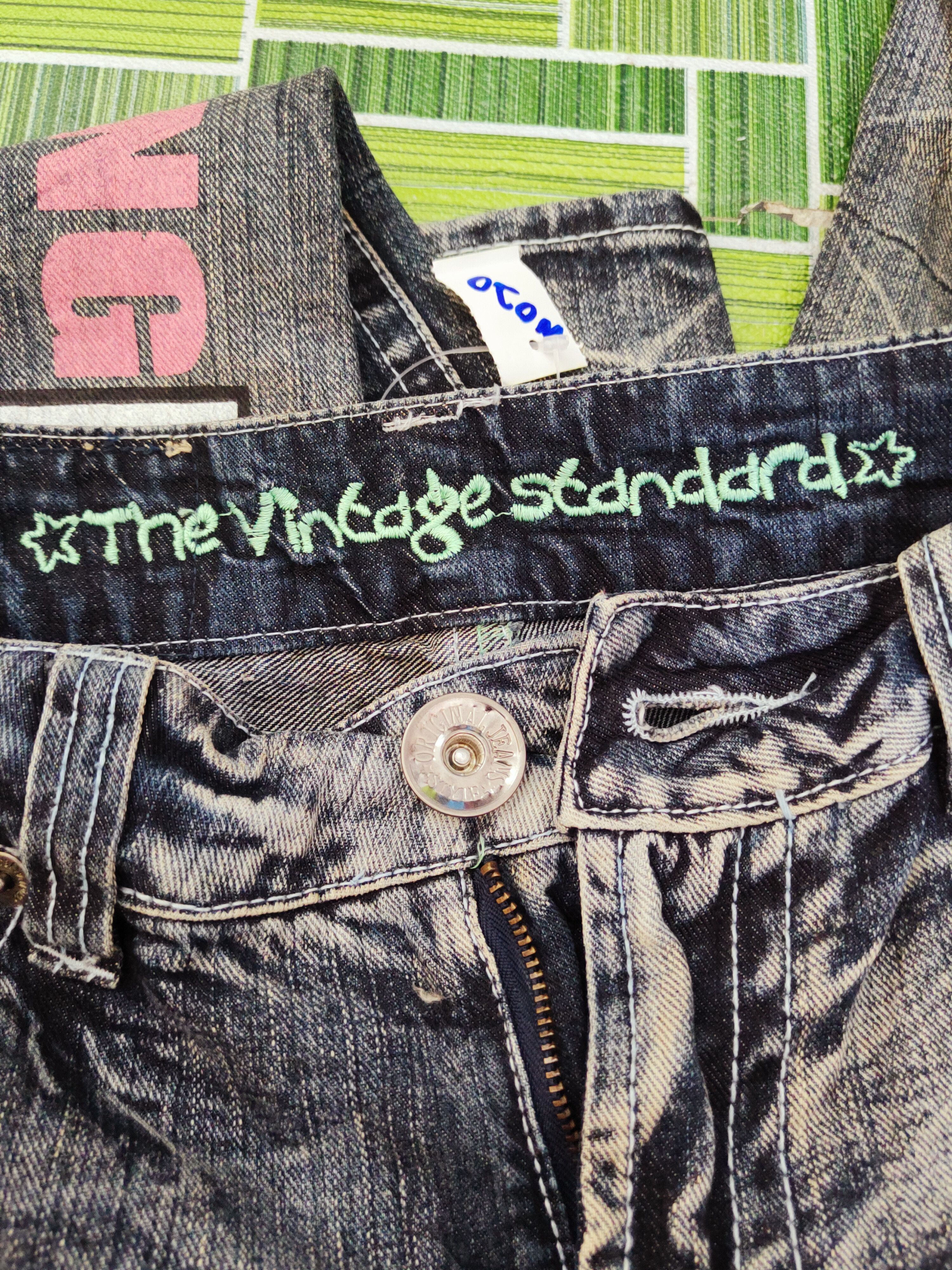 Japanese Brand × Vintage Japan patchwork Dark Blue Distressed Ripped Jeans #W020 Size 29" - 20 Thumbnail