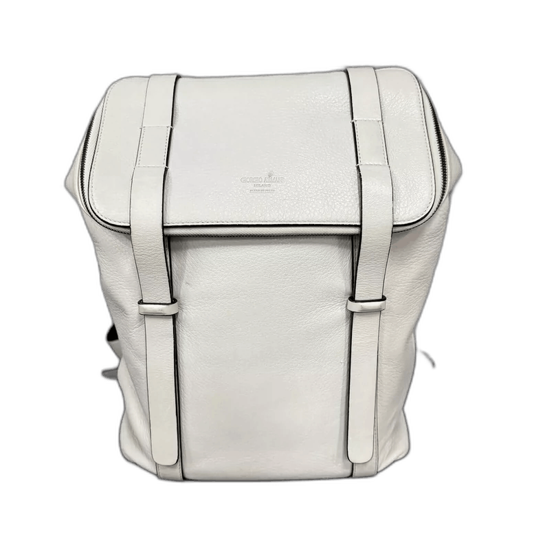 Emporio Armani Armani Leather Backpack with White Finish Size ONE SIZE - 1 Thumbnail