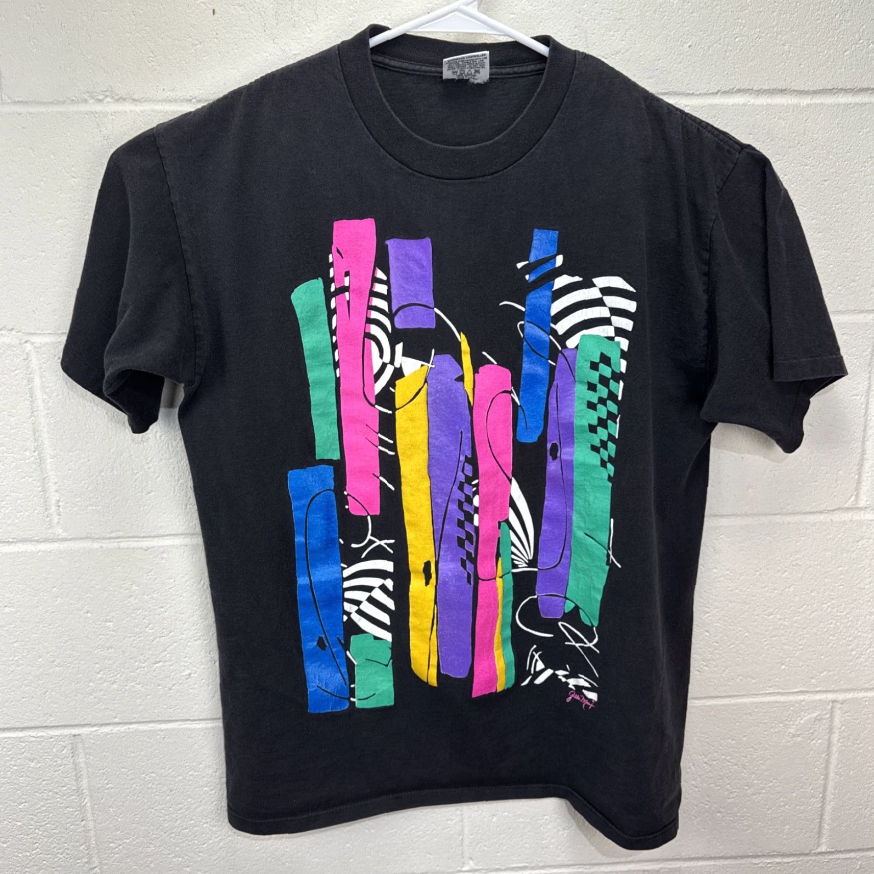 Gildan VINTAGE Gilda Marx 90s Art T-Shirt Men XL Black Graphic Abstract Painting Short Sleeve USA Size US XL / EU 56 / 4 - 2 Thumbnail