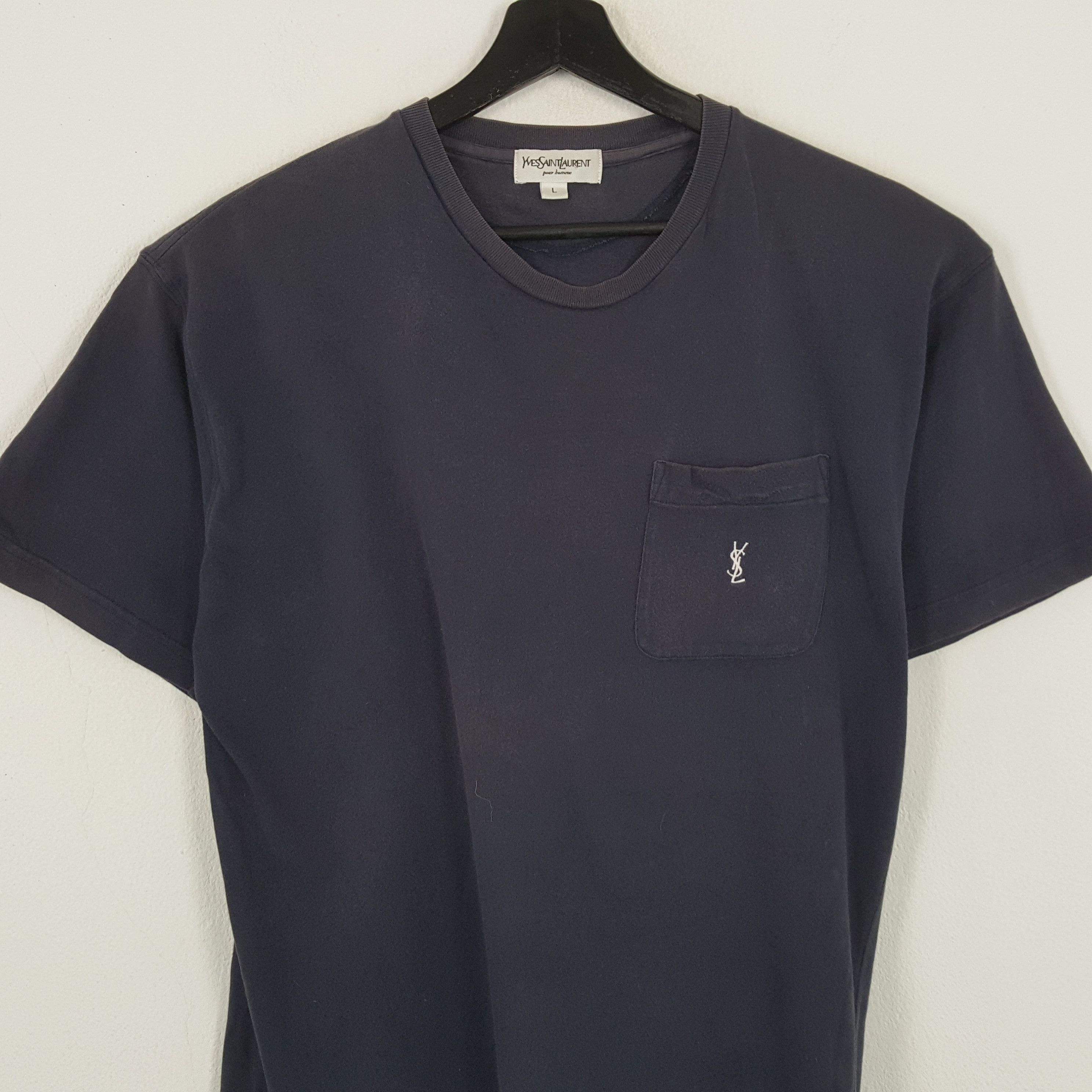 Vintage × Yves Saint Laurent YVES SAINT LAURENT Fashion Style Pocket Logo Design Tshirt Size US L / EU 52-54 / 3 - 2 Thumbnail