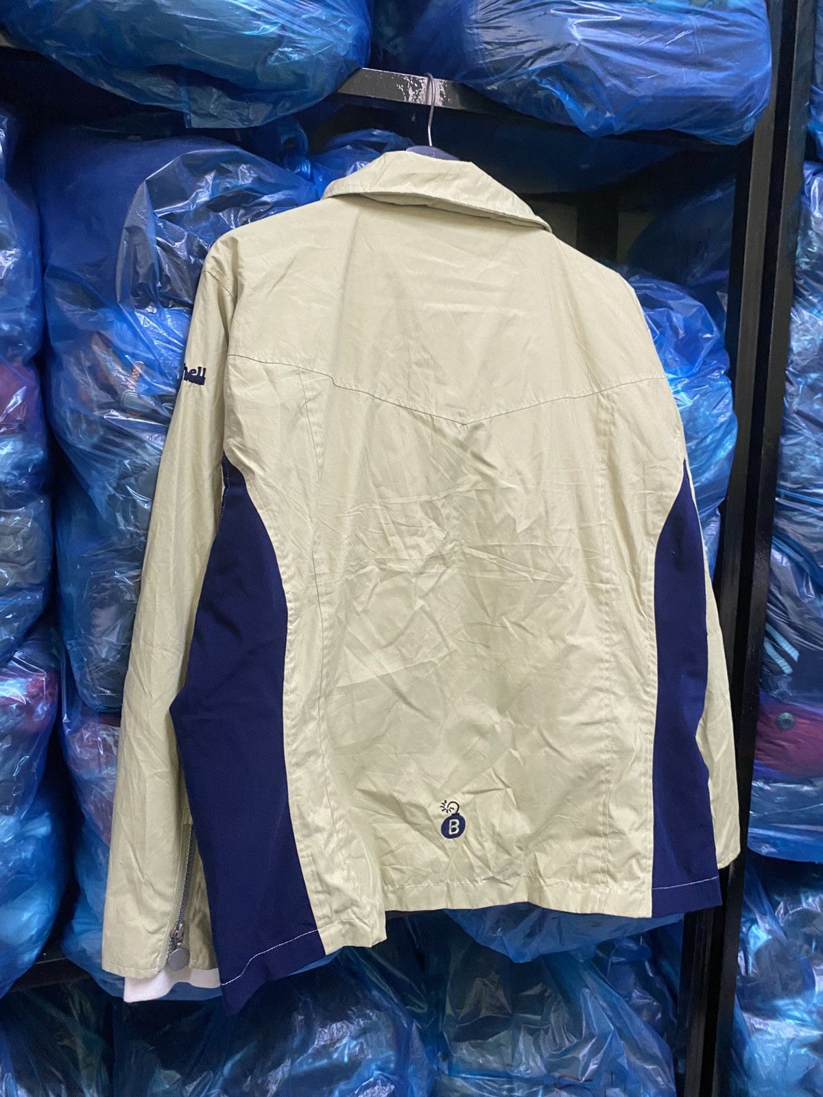 Japanese Brand Vintage Bombshell Shewear for Riders Beige Navy Windbreaker Size US M / EU 48-50 / 2 - 14 Thumbnail