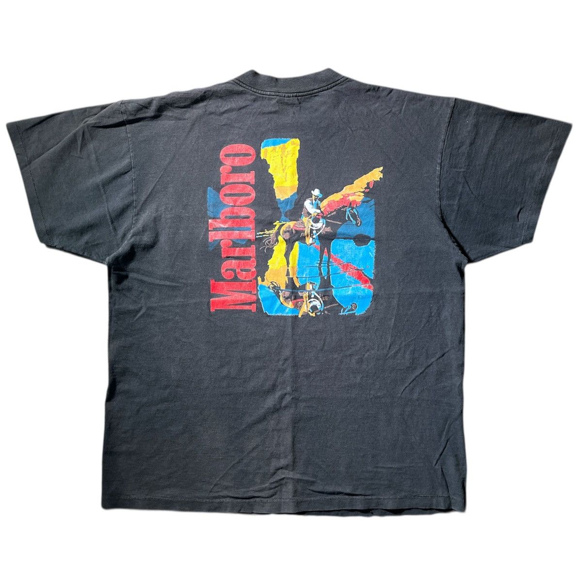 Marlboro vintage 90s marlboro cowboy single stitch tee Size US XL / EU 56 / 4 - 1 Thumbnail