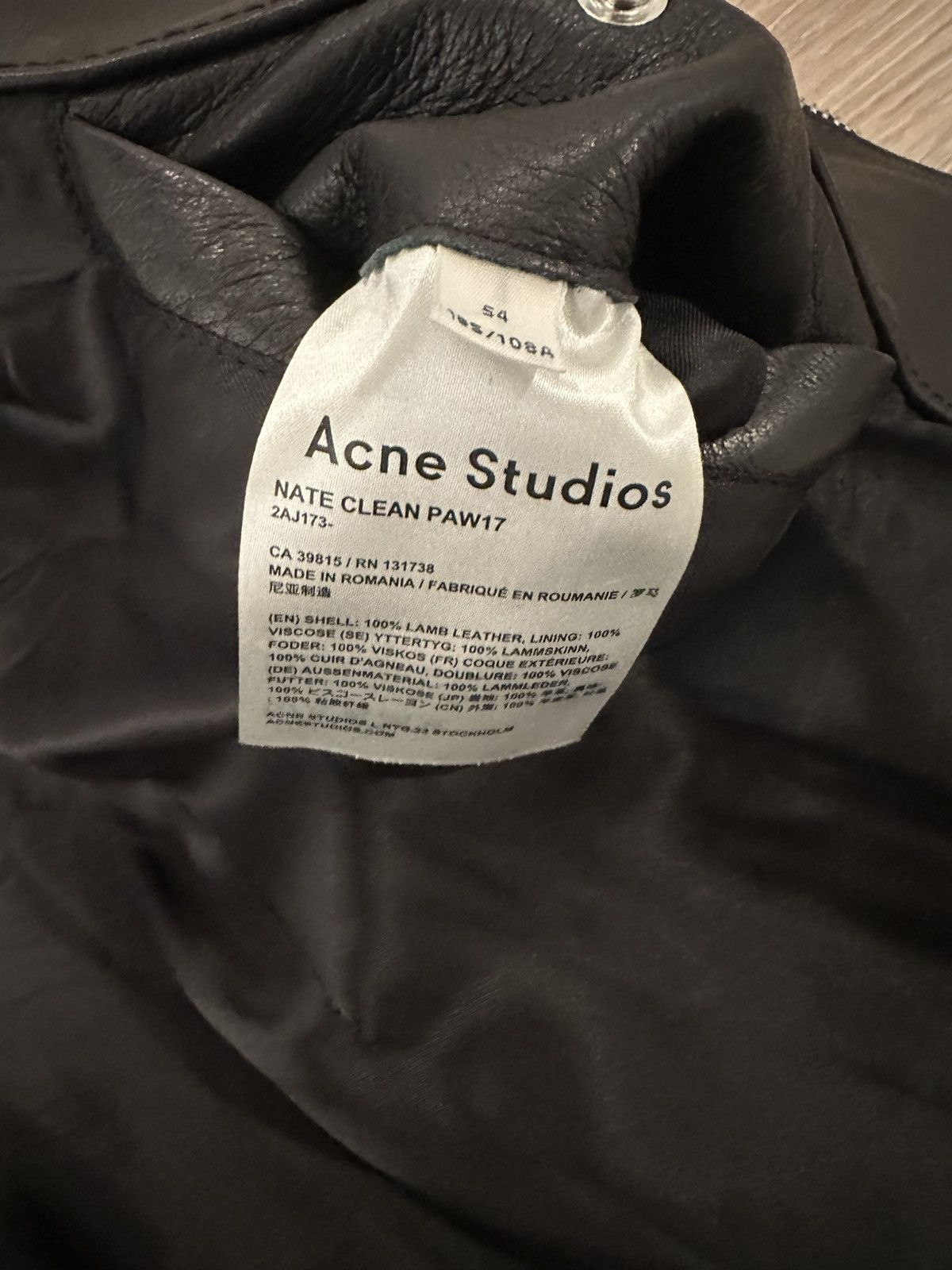 Acne Studios Acne Studios Leather Biker Jacket Size US XXL / EU 58 / 5 - 5 Thumbnail
