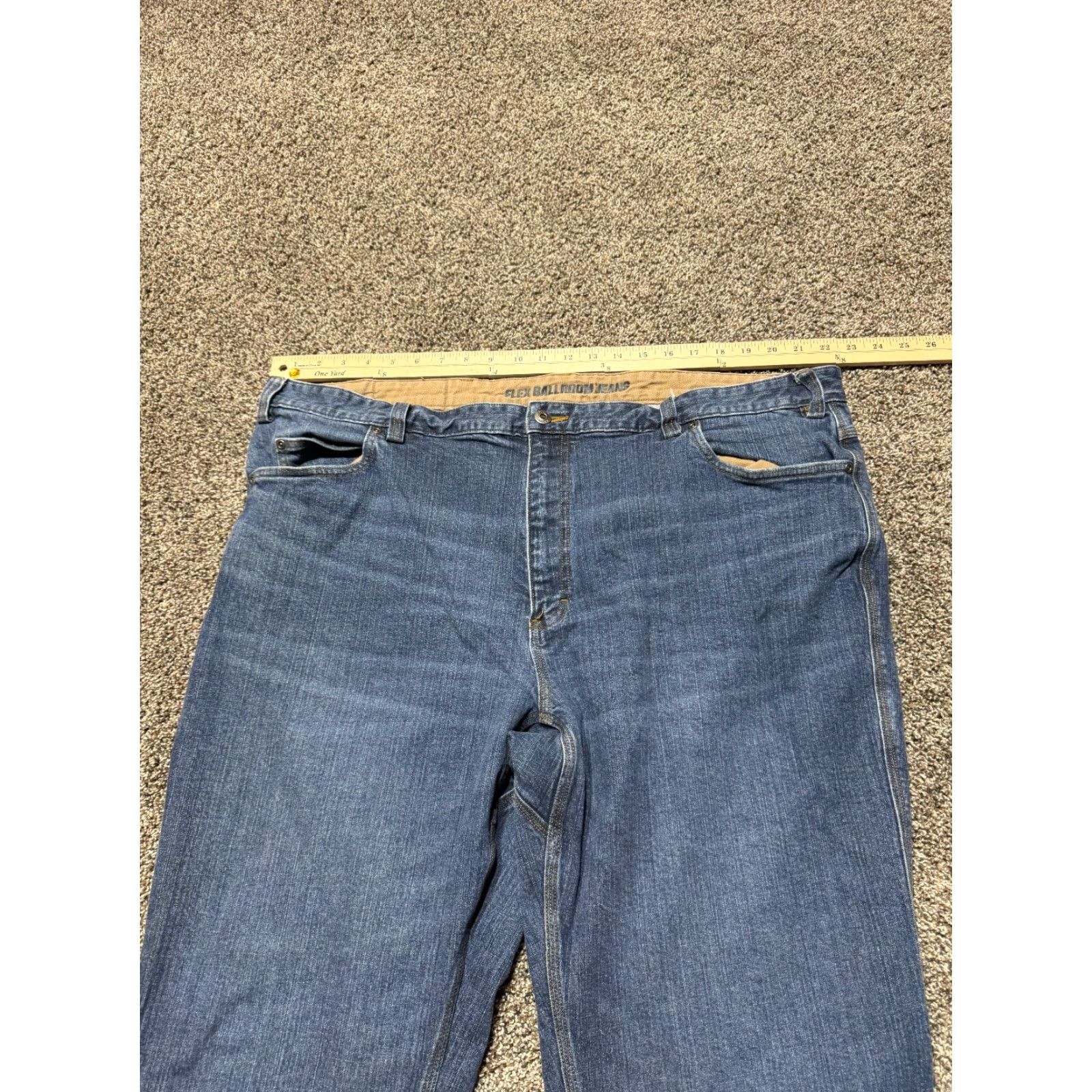 Denime Duluth Flex Ballroom Jeans Men 46 Blue Denim 46 X32 Relaxed Straight 5-Pocket Design Regular Inseam 32 Denim Cotton Jeans Mens Size US 30 / EU 46 - 6 Thumbnail