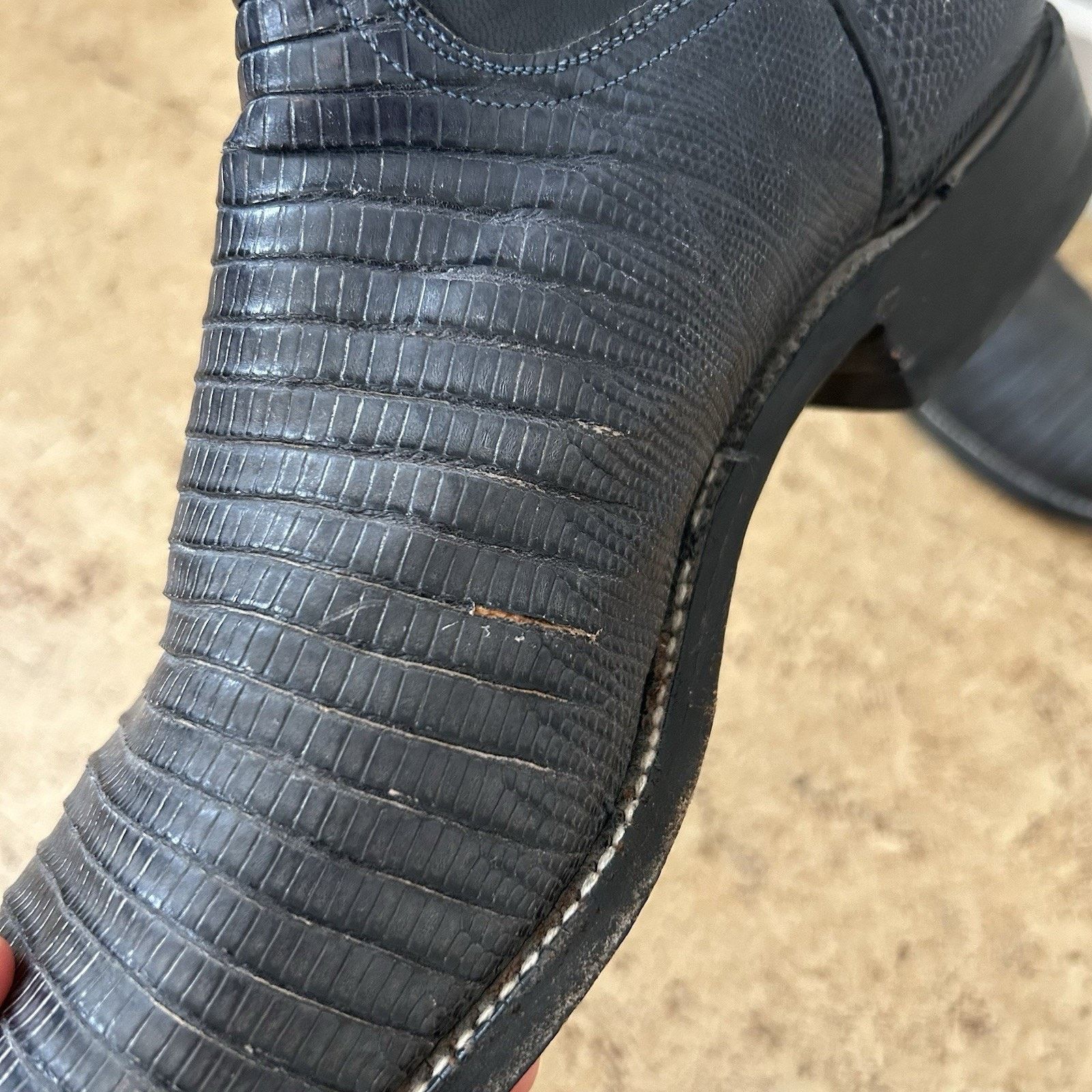 Lucchese Classics Lizard Skin Leather Handmade Cowboy Boots Size 9 D Size US 9 / EU 42 - 3 Thumbnail