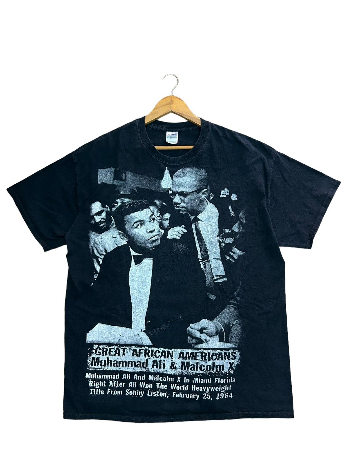 image of Malcolm x X Muhammad Ali Vintage Y2K Great American African / Photo Print / Malcom X in Black (Size