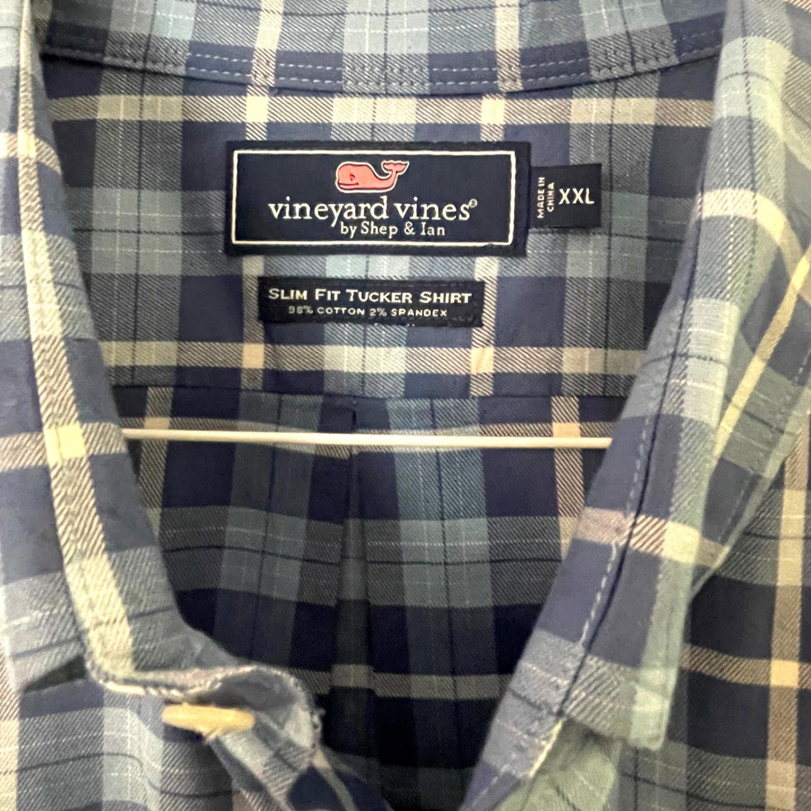 Vineyard Vines Vineyard Vines Mens Slim Fit Tucker Shirt XXL Blue Plaid LS Size US XXL / EU 58 / 5 - 3 Thumbnail