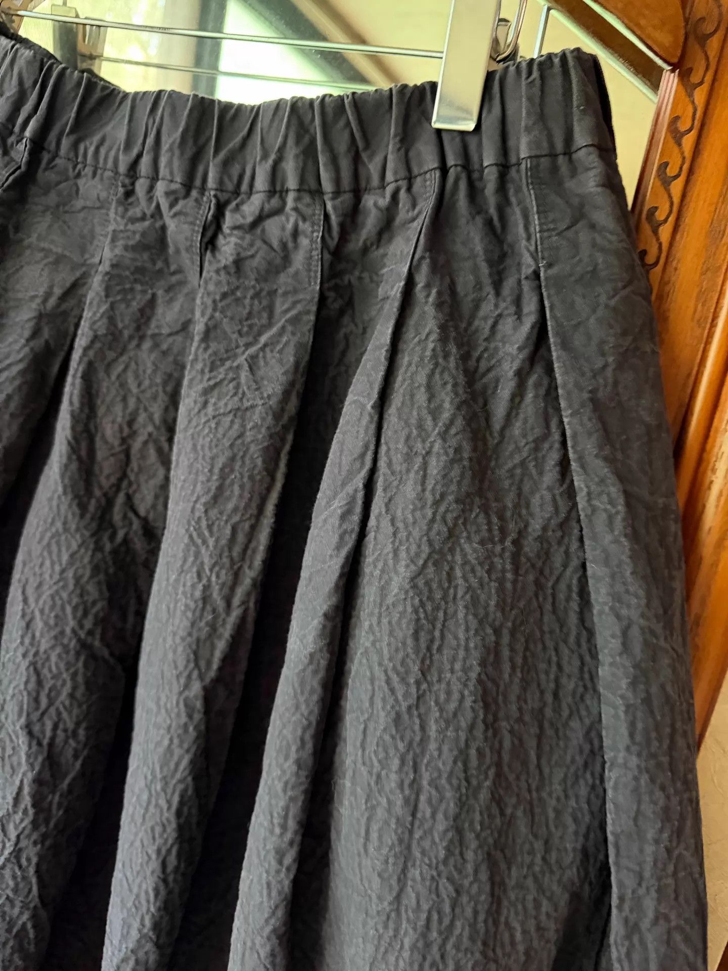 Casey Casey CASEY CASEY Washed Black Paper Cotton Pleated Skirt XS Size 25" / US 0 / IT 36 - 3 Thumbnail