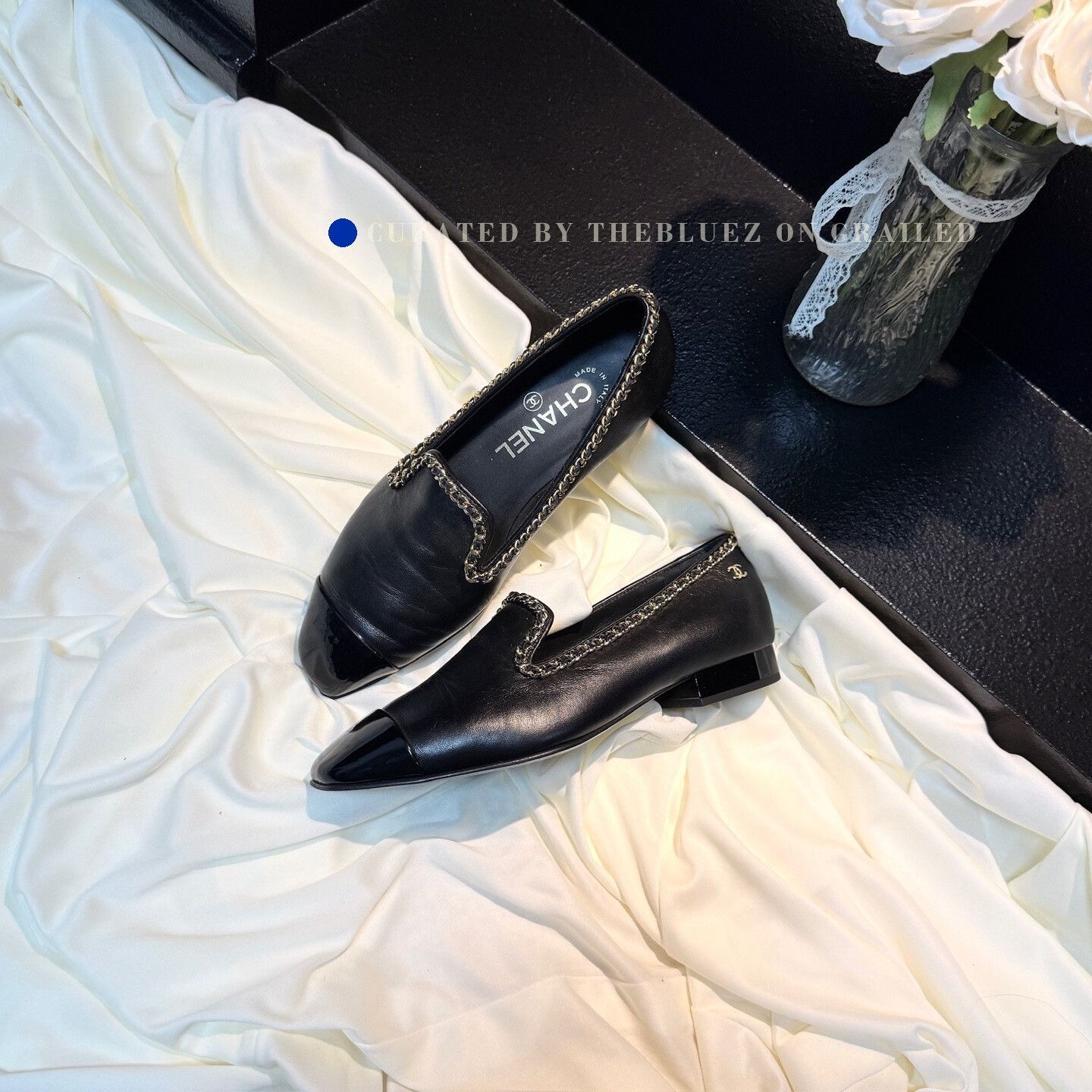 Chanel Chanel Black Gold Chain Double C Loafers Size US 4.5 / IT 34.5 - 1 Thumbnail