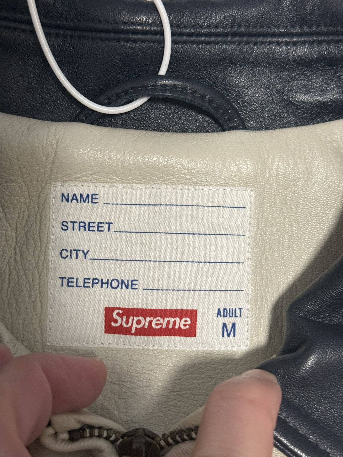 Supreme Supreme studded arc logo leather jacket White blue Size US M / EU 48-50 / 2 - 5 Thumbnail