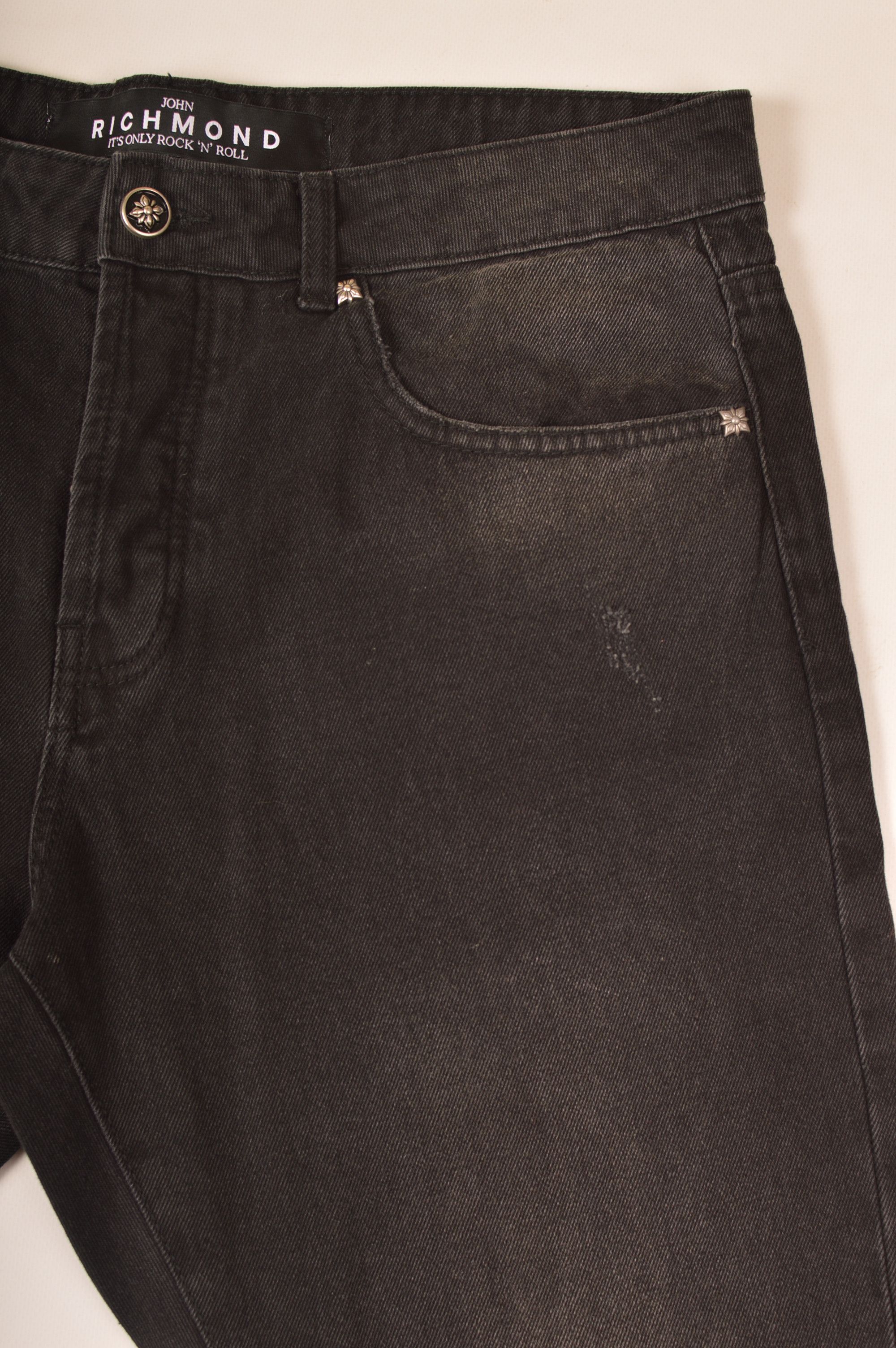 John Richmond × Richmond Denim John Richmond It's Only Rock'N'Roll Black Denim Jeans Size US 36 / EU 52 - 2 Thumbnail
