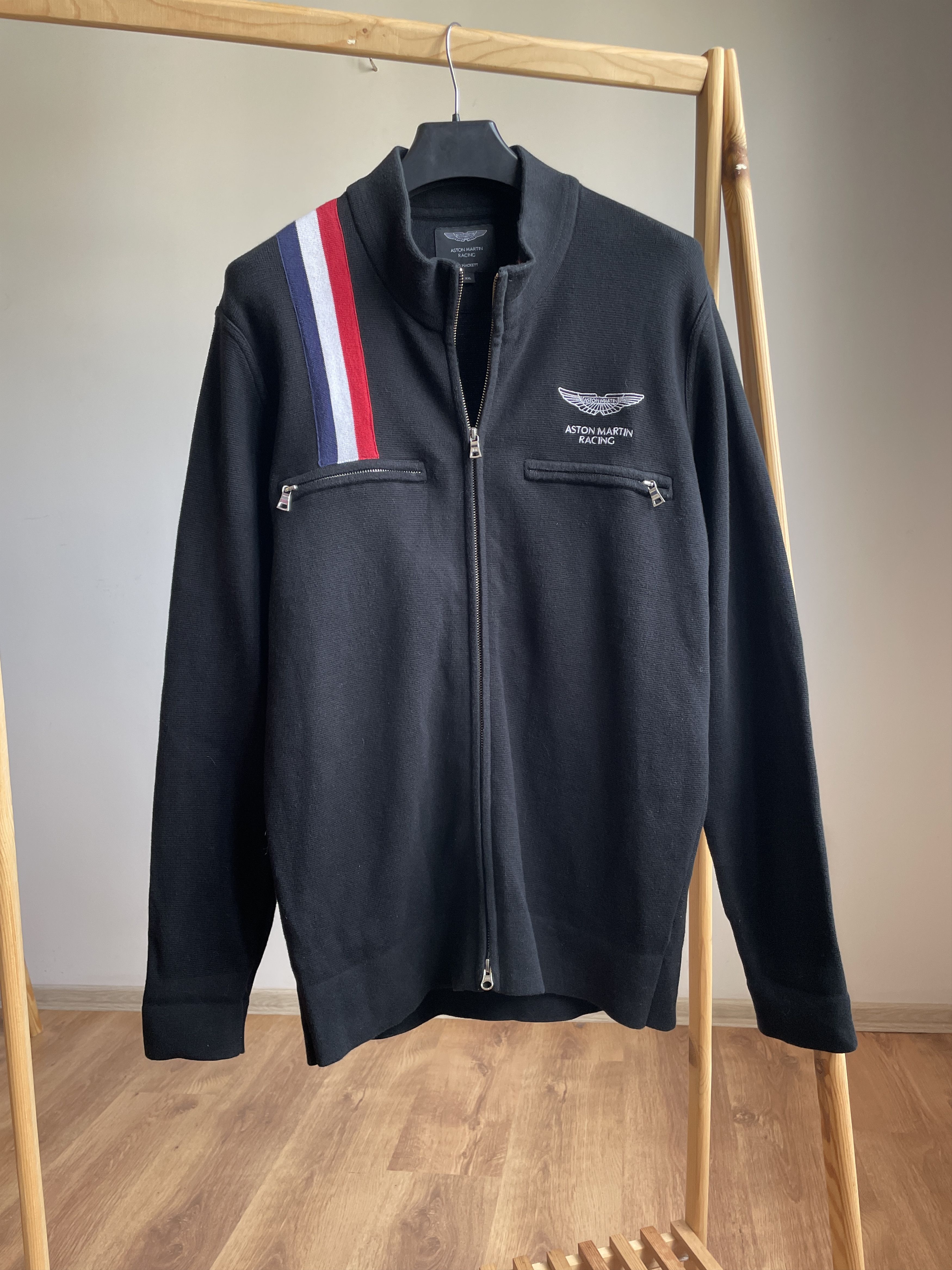 Hackett Hackett Aston Martin Chest Stripe Zip Up Cotton Cardigan Size US XXL / EU 58 / 5 - 1 Thumbnail