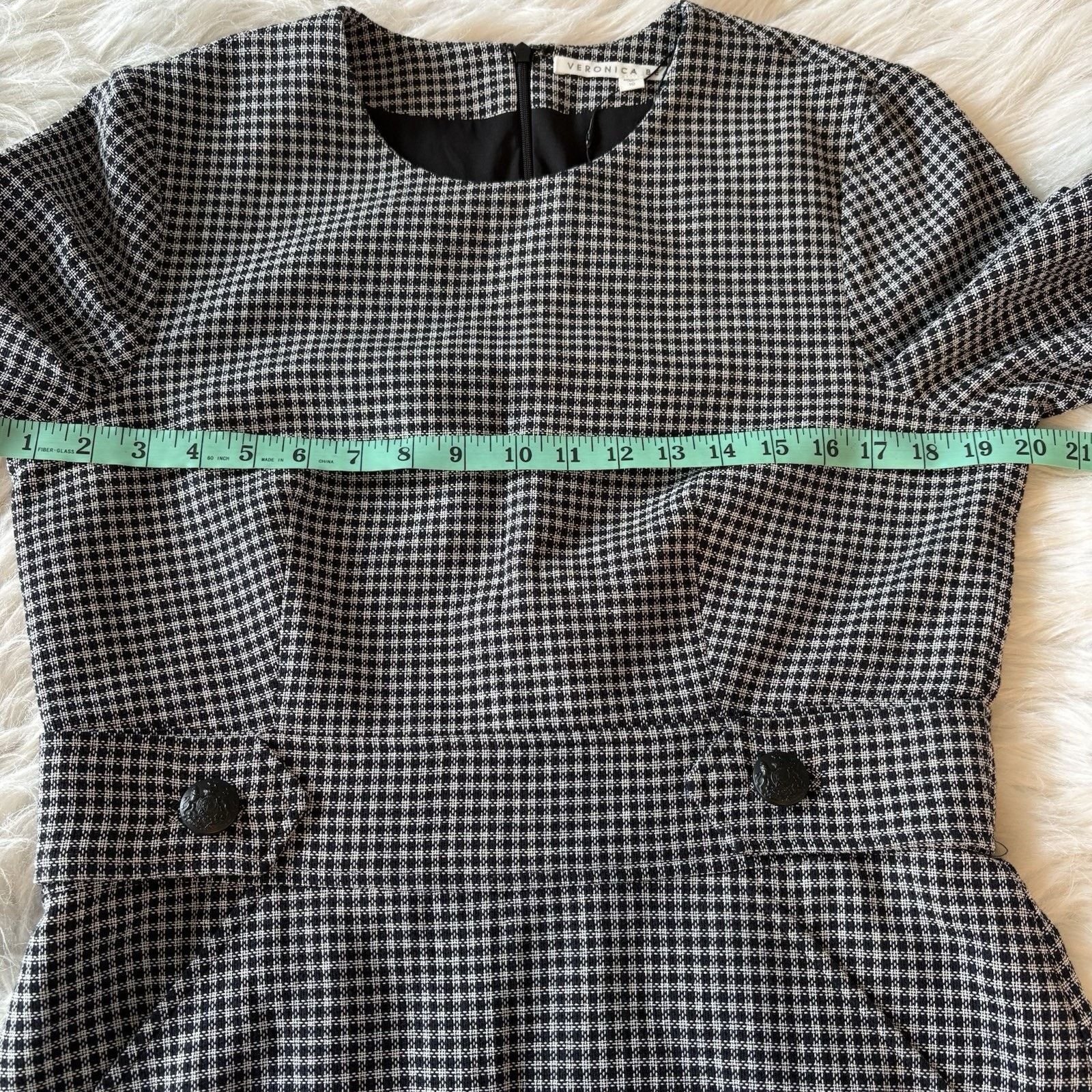 Veronica Beard Teddi Sheath Dress Black & White Check