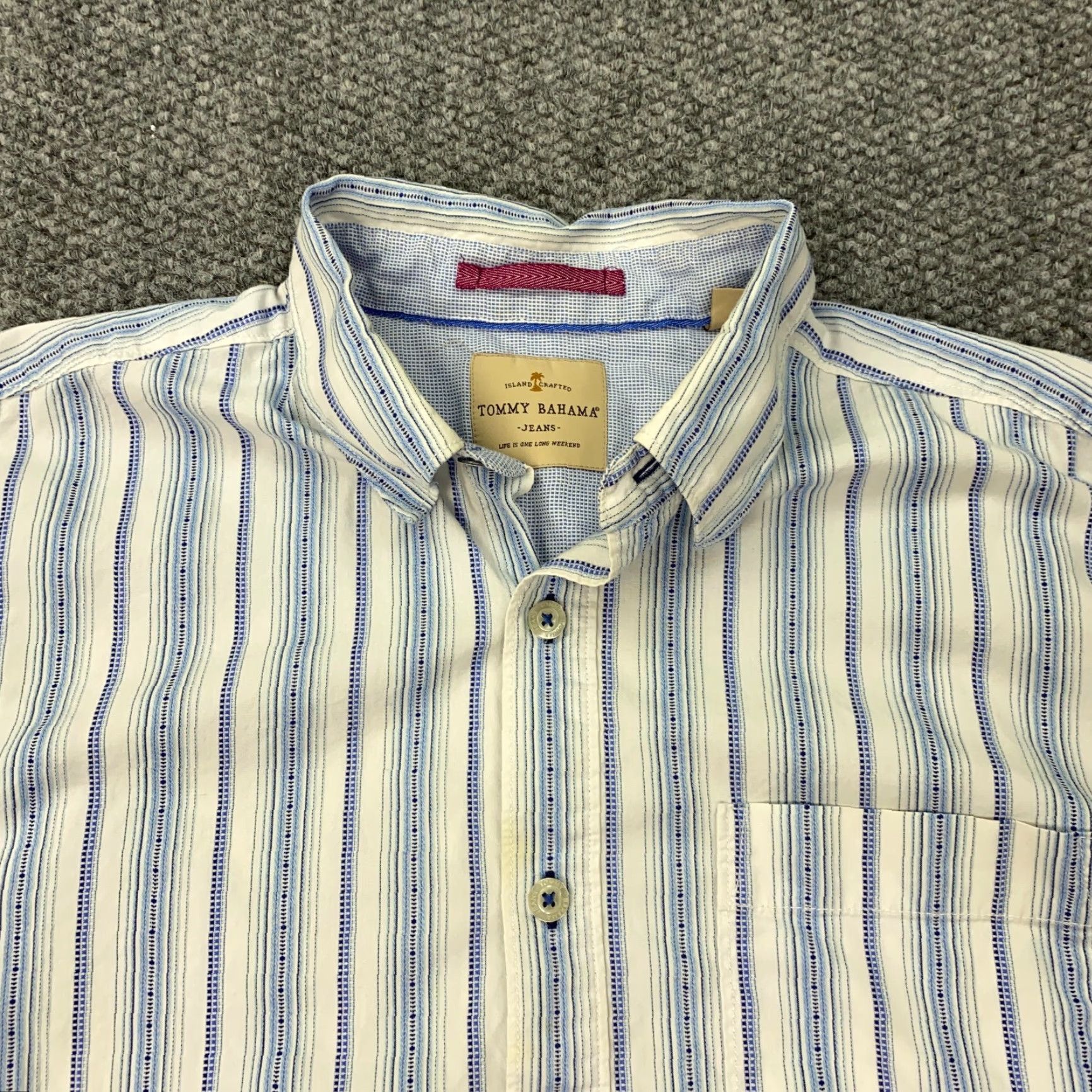 Tommy Bahama Tommy Bahama Linen Shirt Mens L Striped Button-Up Long Sleeve Casual, Travel, Beach Mens Shirt Size US L / EU 52-54 / 3 - 5 Thumbnail