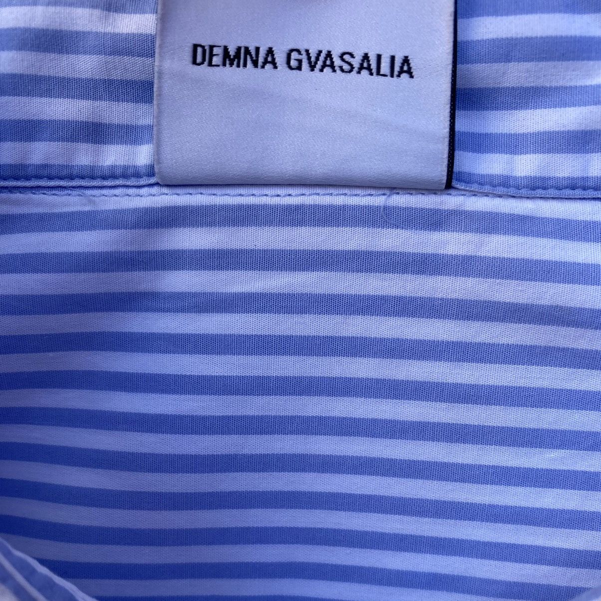 Vetements SS19 Blue Stripes Oversized Cropped Shirt Size XS / US 0-2 / IT 36-38 - 11 Thumbnail