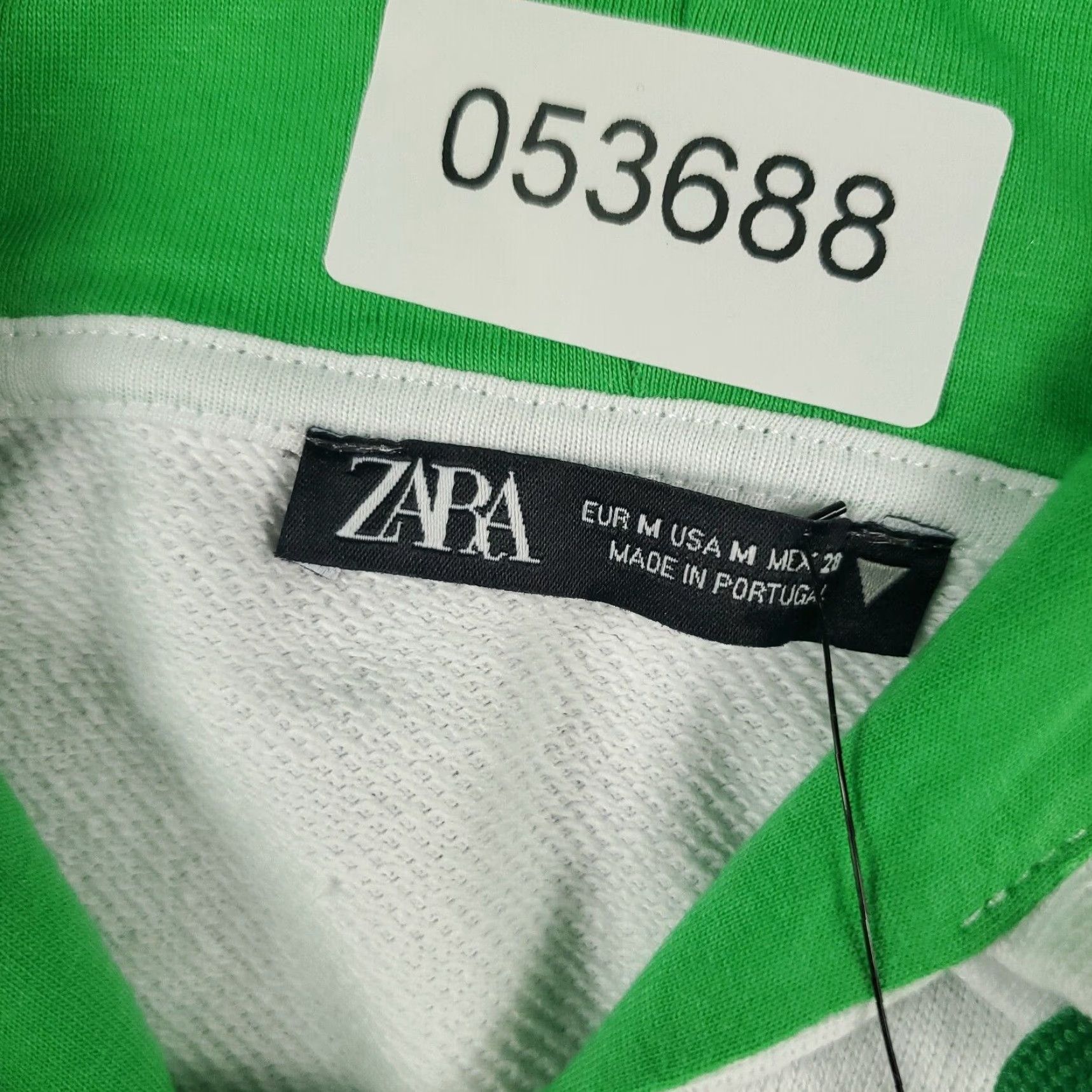 Zara Zara Hoodie Womens Medium White Green Detroit Sleeveless Sweater Sweatshirt Mock Neck Pullover Activewear Casual Workwear Size M / US 6-8 / IT 42-44 - 6 Thumbnail