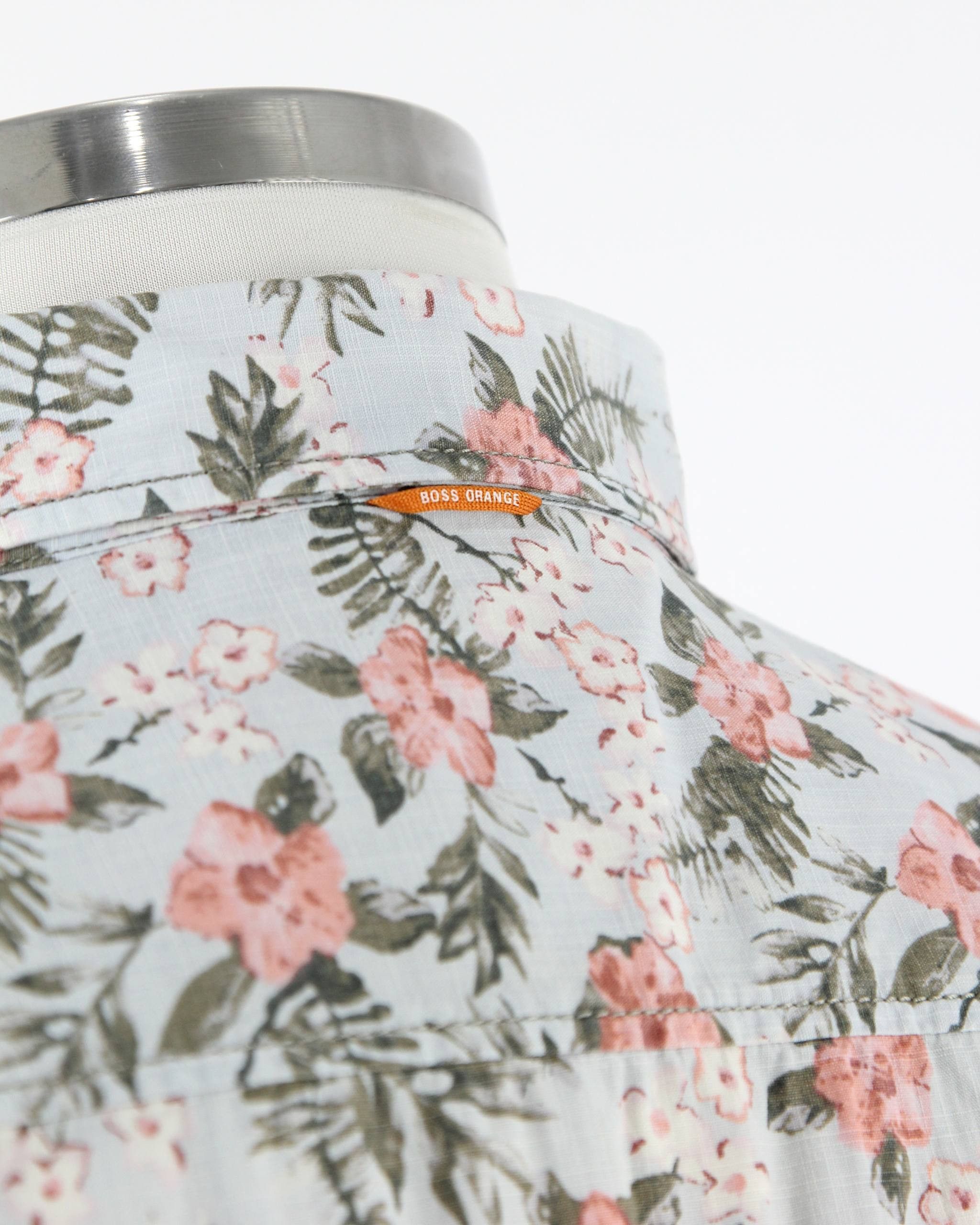 Hugo Boss HUGO BOSS Linen and cotton patterned shirt Size US XXL / EU 58 / 5 - 4 Thumbnail