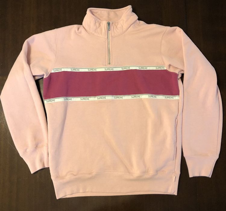 Supreme logo tape stripe half zip sweat sale