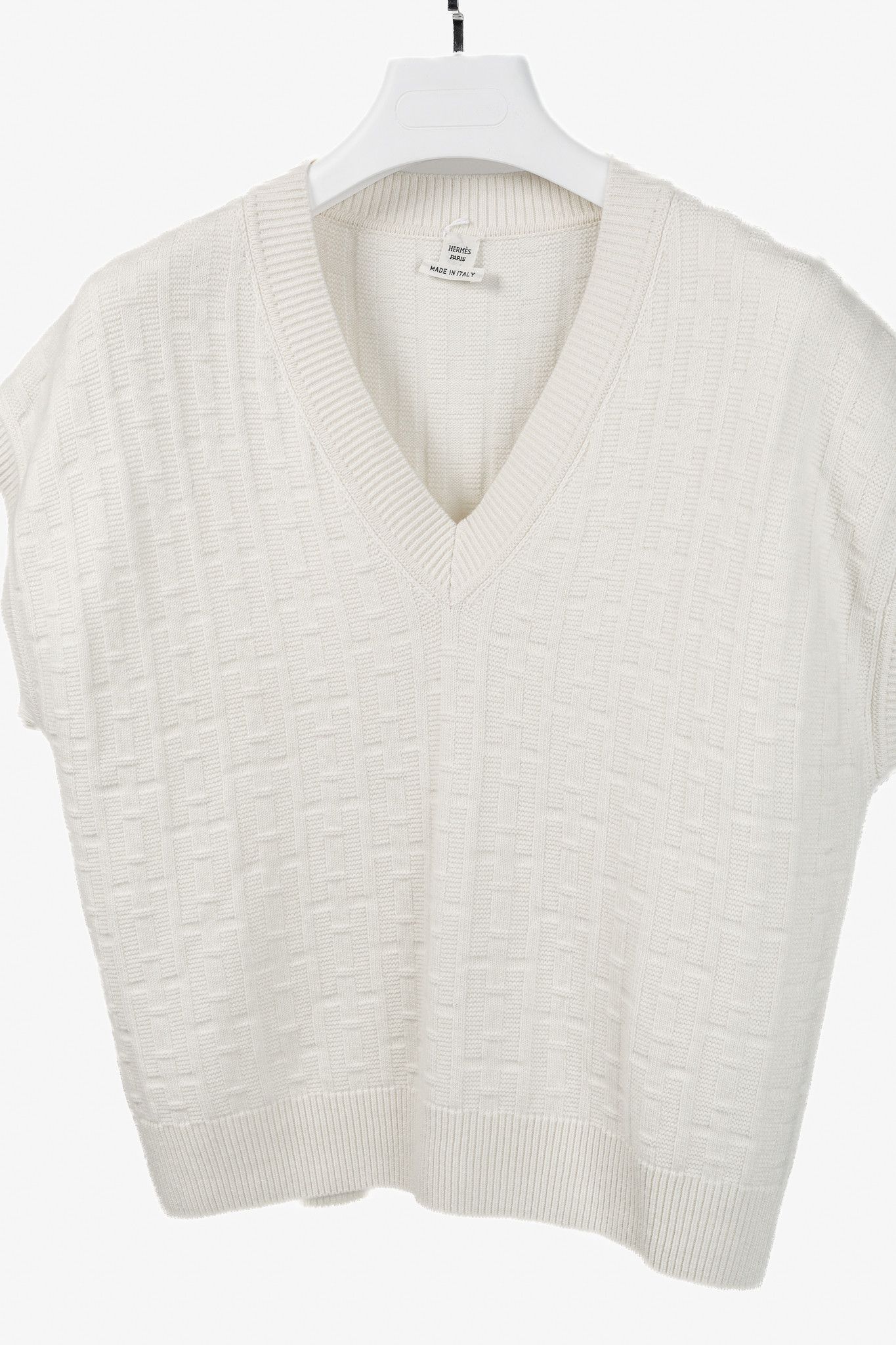 Hermes Hermes Cream Monogram Wool-Knit Sweater Vest & Pants Set Size M / US 6-8 / IT 42-44 - 7 Thumbnail