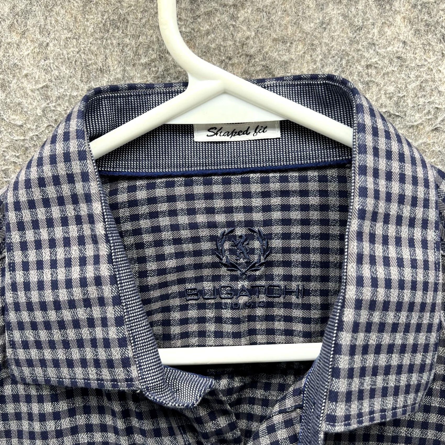 BUGATCHI Bugatchi Shirt Mens Large Blue Check Slim Fit Long Sleeve Button Casual Size US L / EU 52-54 / 3 - 2 Thumbnail