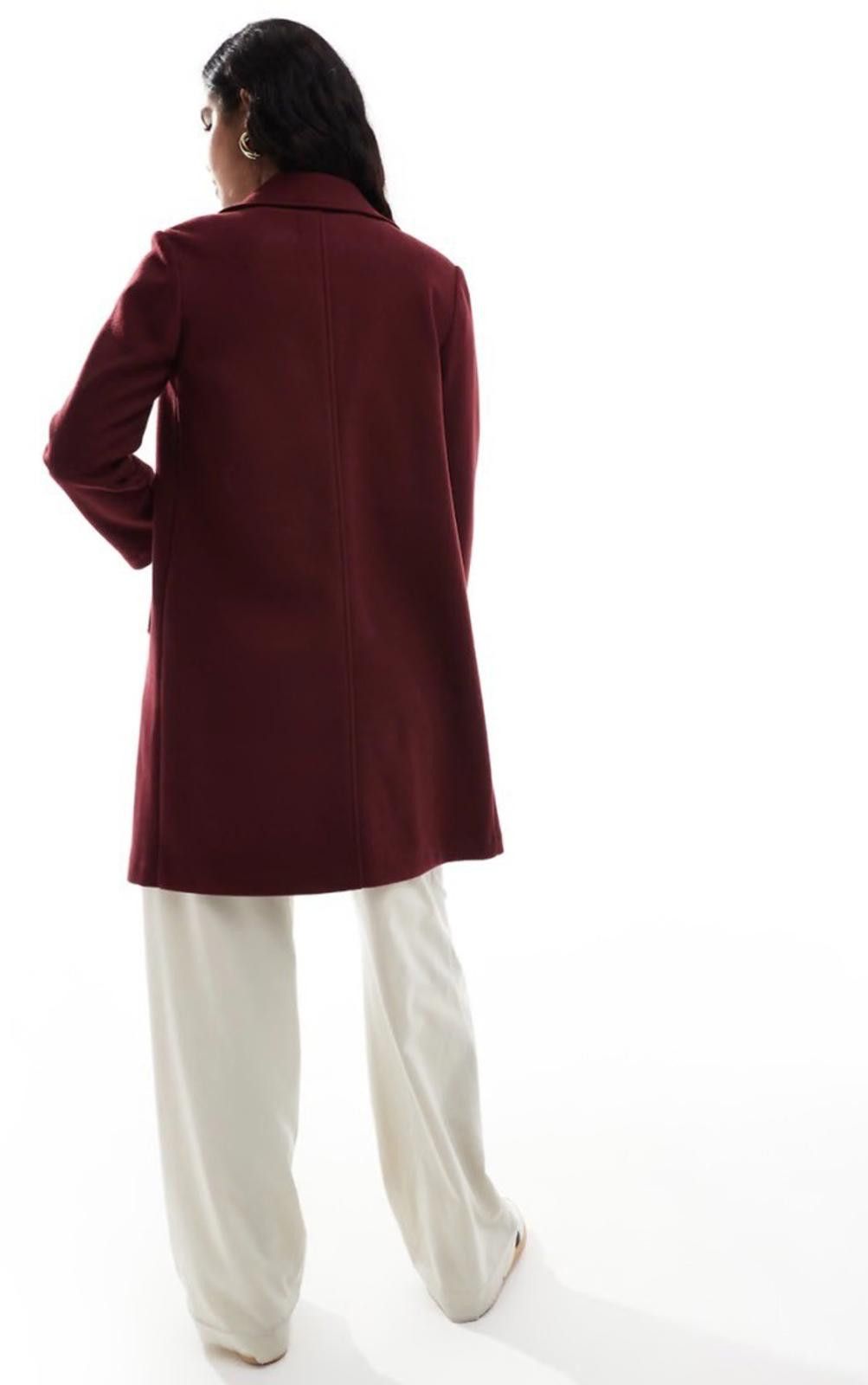 Other *NWT* STRADIVARIUS Wool Look Jacket in Burgundy (X-SMALL) Size XS / US 0-2 / IT 36-38 - 3 Thumbnail