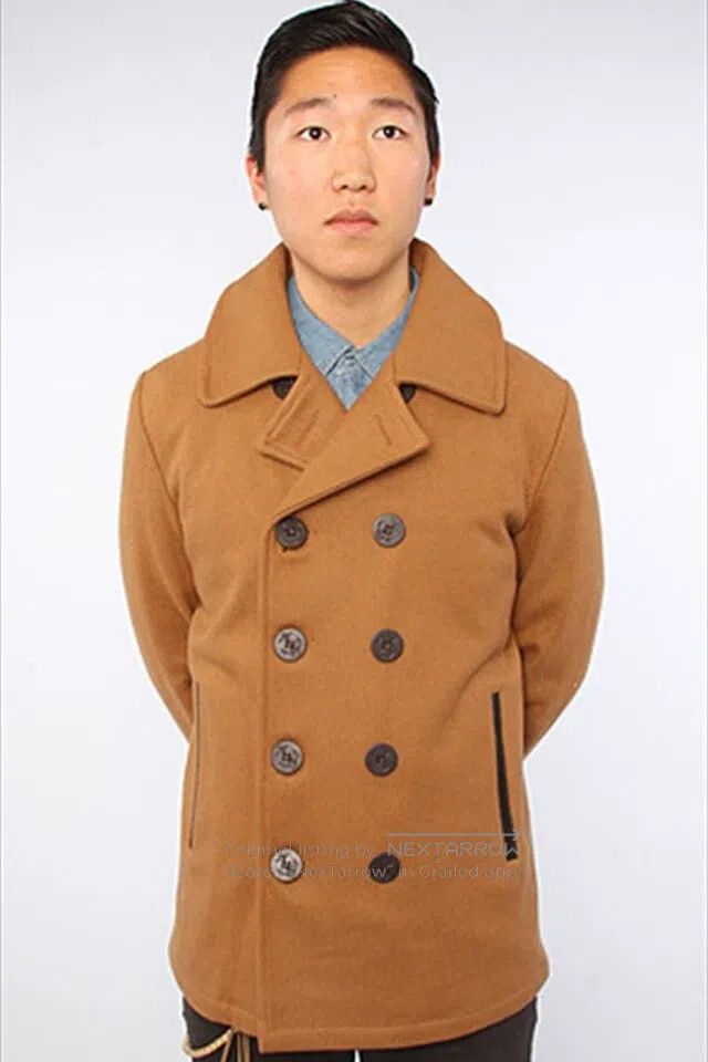 Schott Schott Ounce camel wool navy coat Size US XXL / EU 58 / 5 - 1 Thumbnail