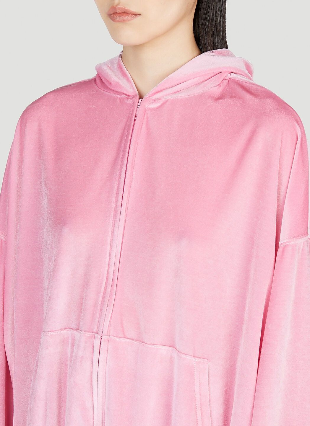 Balenciaga o1bcso1str0924 BB Paris Strass Zip-Up Hoodie Oversized Pink Size XS / US 0-2 / IT 36-38 - 5 Thumbnail