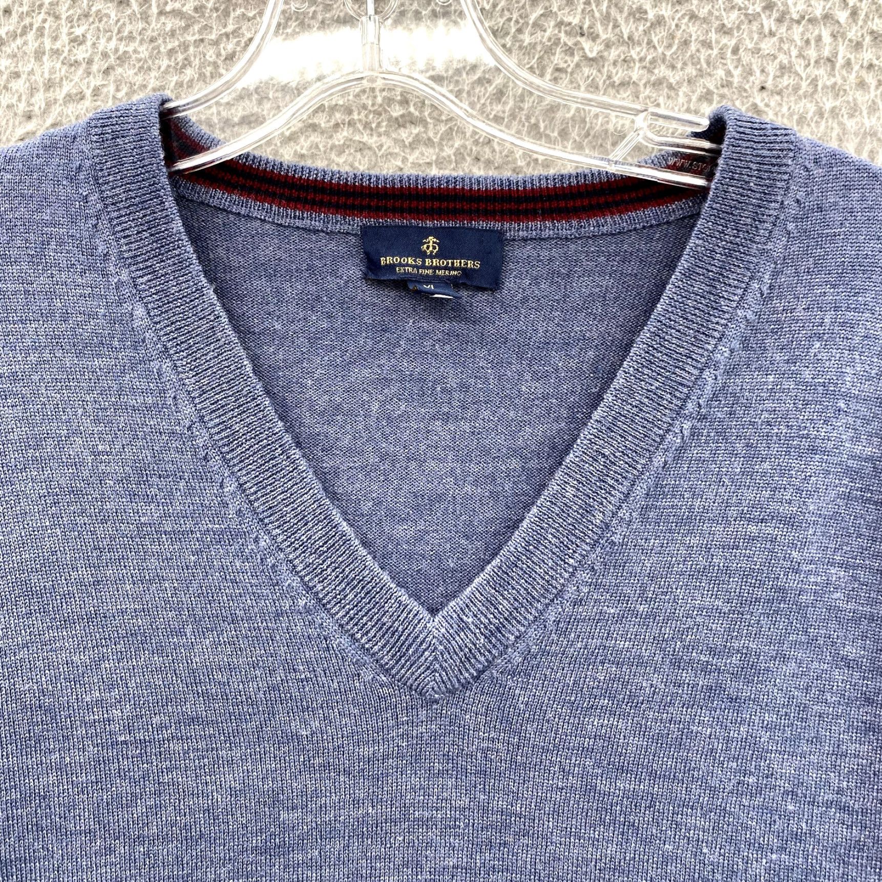 Brooks Brothers Brooks Brothers Sweater Men XL Blue V-Neck Extra Fine Merino Wool Knit Preppy 90s Size US XL / EU 56 / 4 - 3 Thumbnail