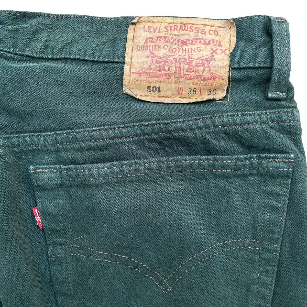 Levi's Vintage 90s Levi's 501 Jeans Dyed Green Size 38 Size US 38 / EU 54 - 6 Thumbnail