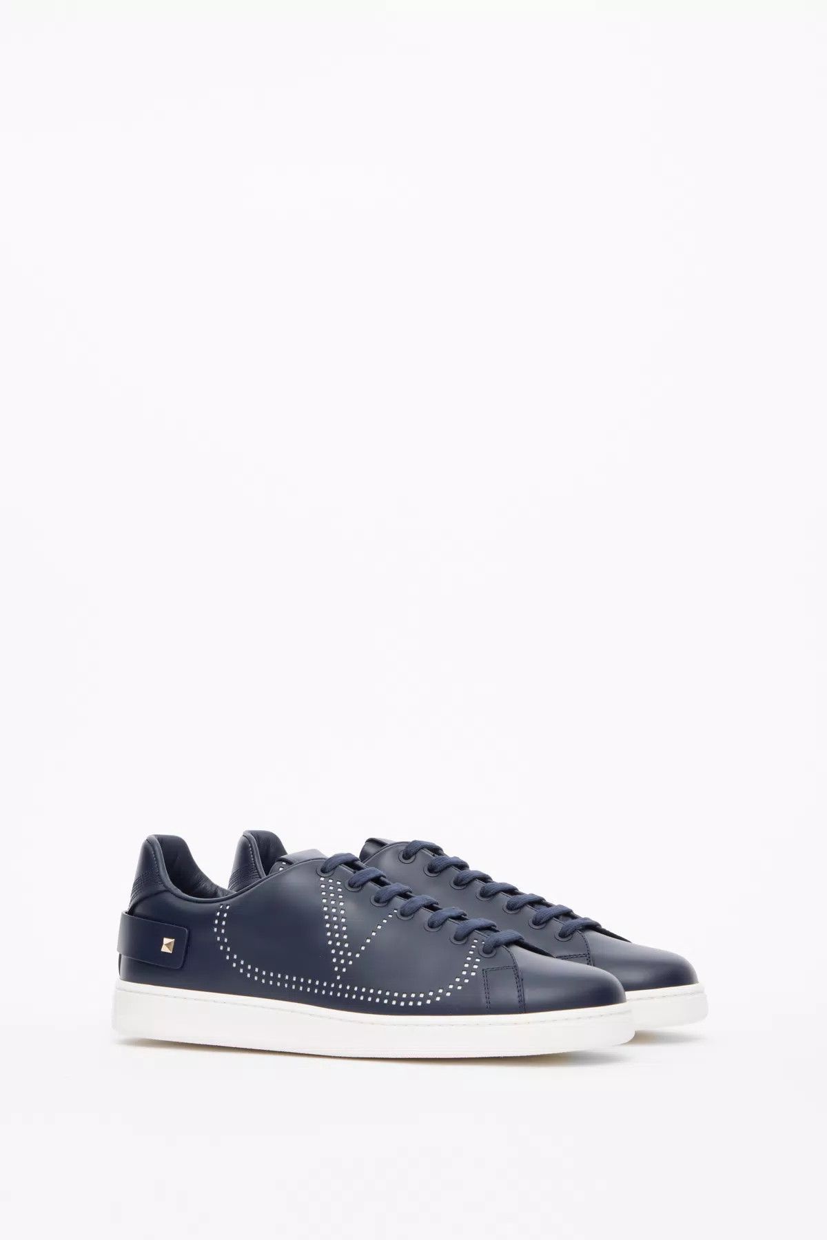 Valentino oc11z0725 Backnet Calfskin Trainer in Navy Blue Size US 9 / EU 42 - 2 Thumbnail