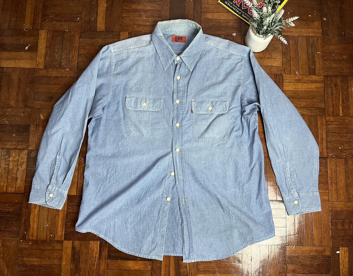 Image of Vintage Edwin 503 Denim Button Up Shirt, Men's (Size 2XL)