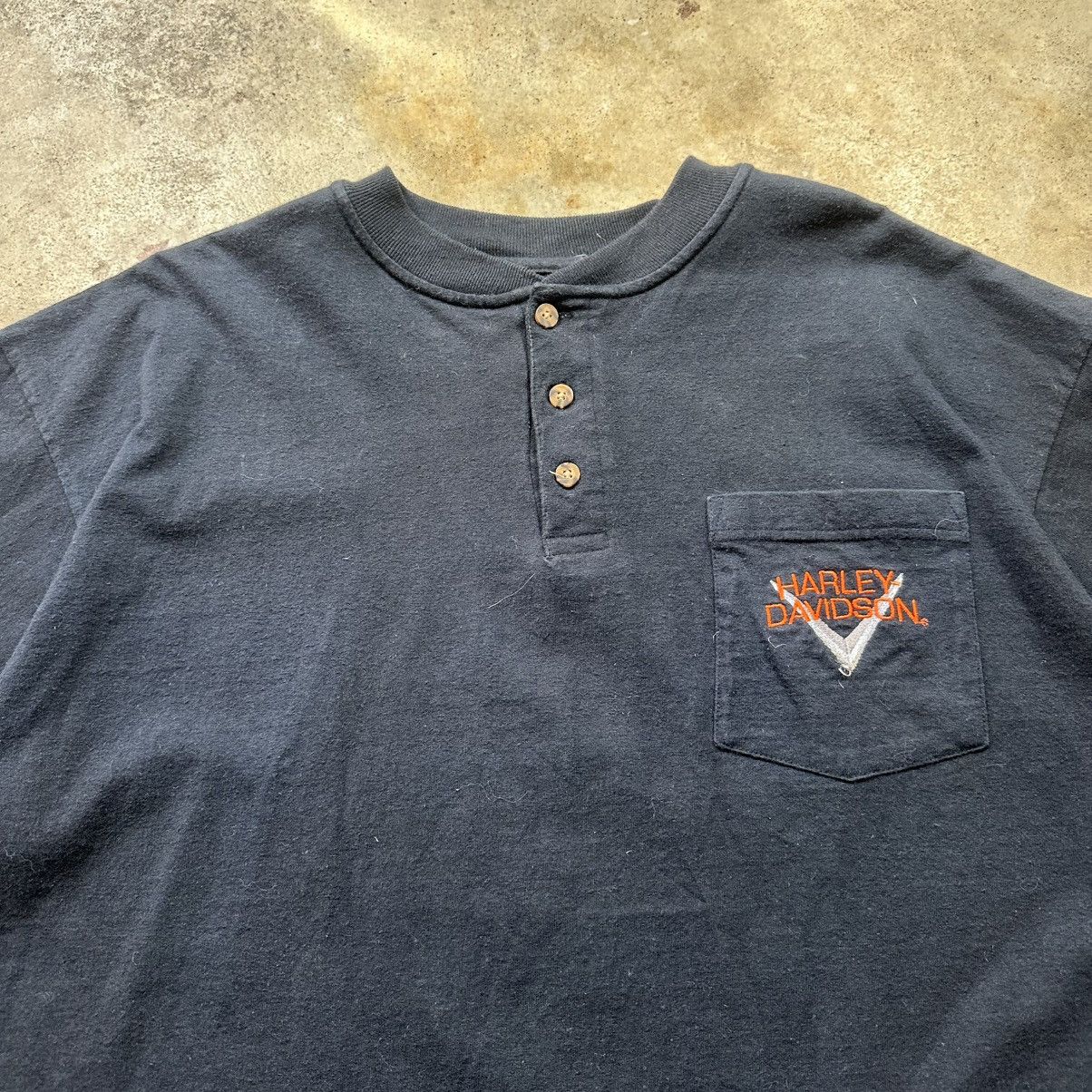 Harley Davidson Vintage 90s Harley Davidson Grunge Biker Henley Shirt Size US XXL / EU 58 / 5 - 2 Thumbnail