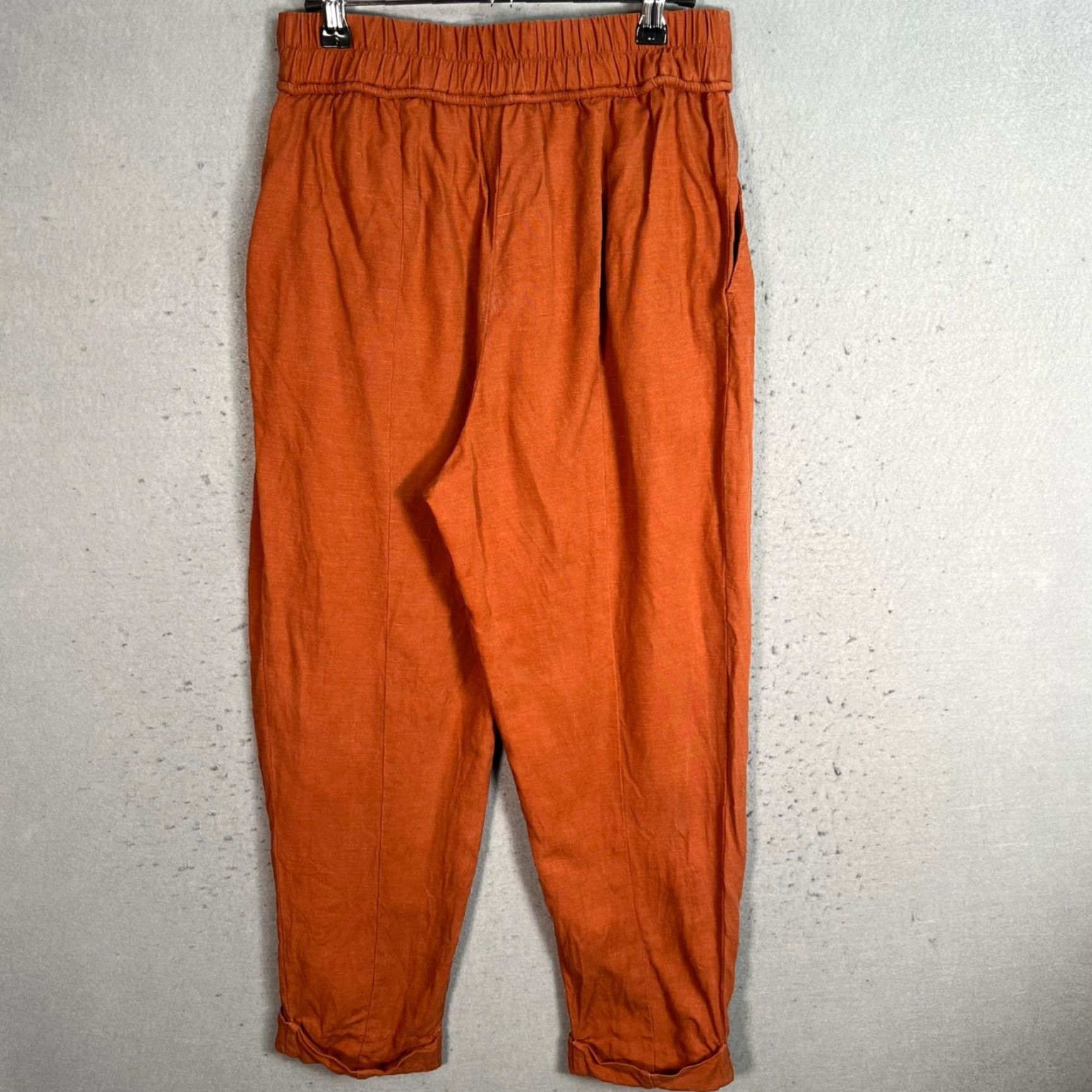 Apiece Apart Apiece Apart Rust Orange Tapered Pants Size 4 Linen Blend Pleated Drawstring Size 27" / US 4 / IT 40 - 2 Thumbnail