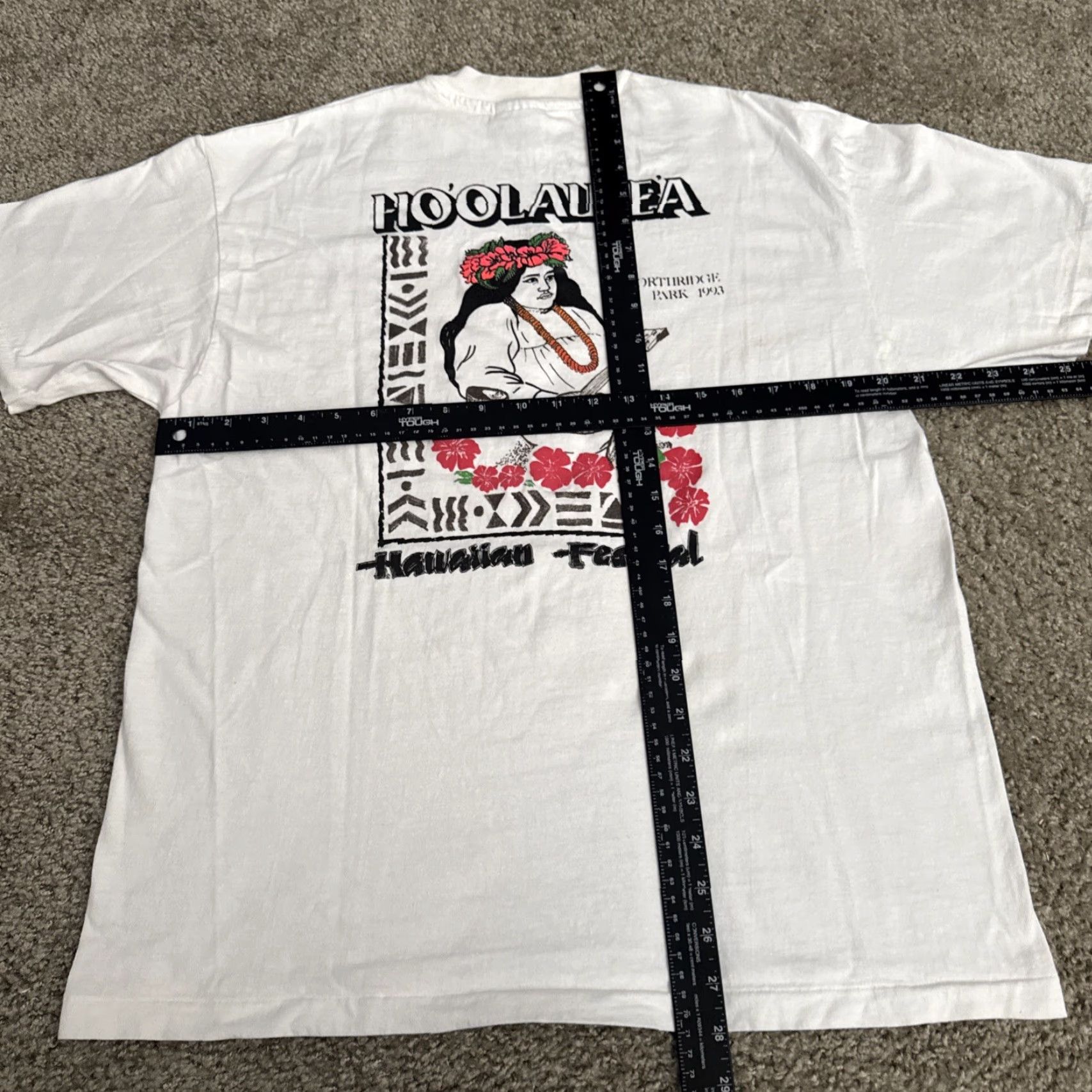 Hanes VINTAGE Hawaii Hoolaulea Festival Hula Double Sided Hanes T-Shirt Large White Mens L Size US L / EU 52-54 / 3 - 6 Thumbnail