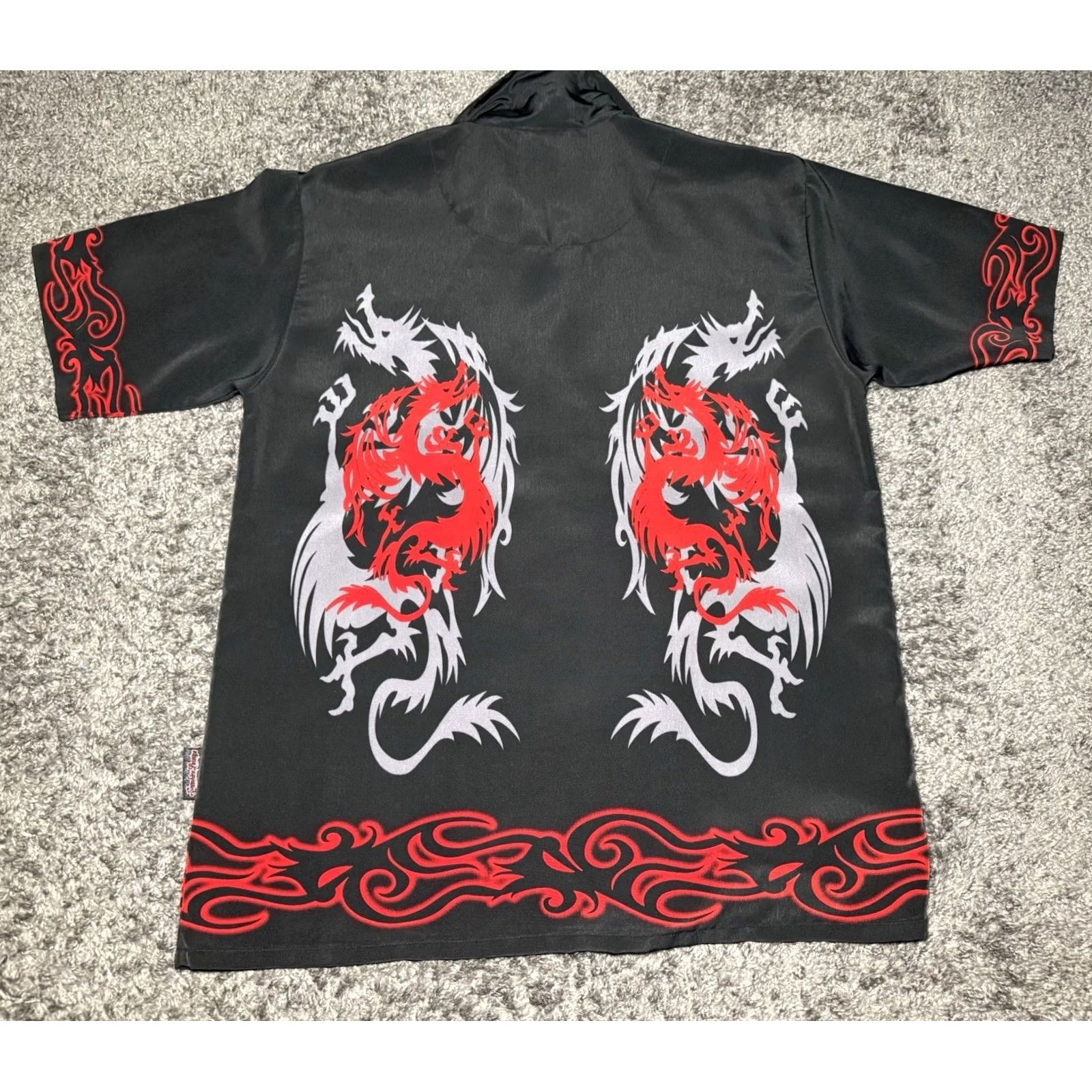 Vintage VINTAGE Sapphire Lounge Button-Up Shirt Men Med Dragon Tribal Streetwear Size US M / EU 48-50 / 2 - 6 Thumbnail
