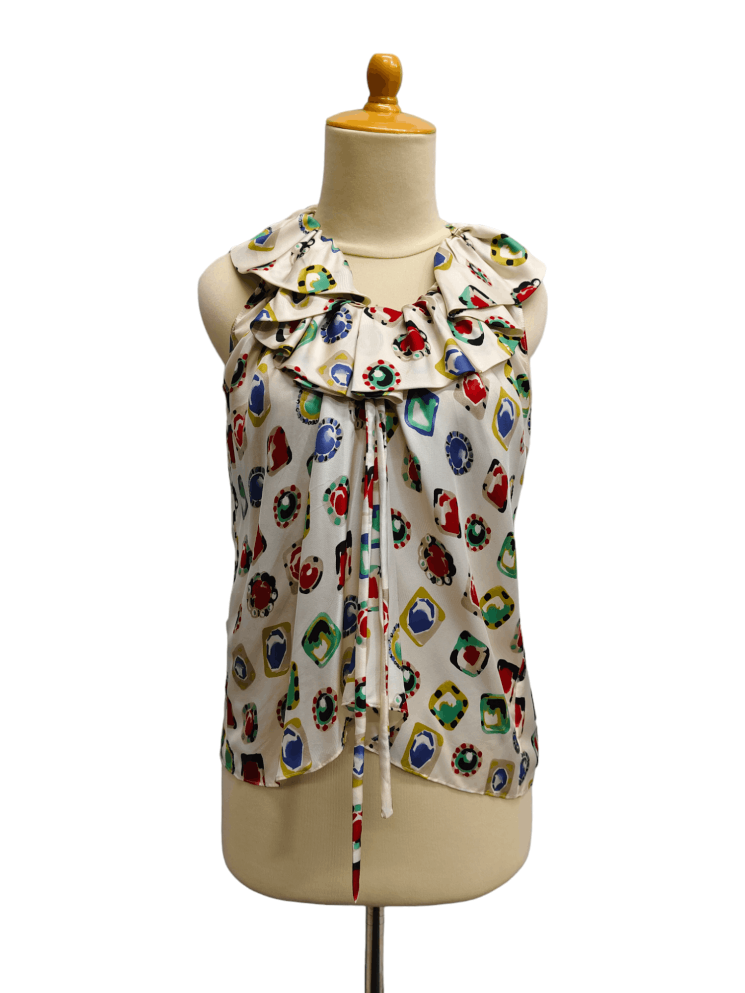 Moschino 00s Moschino Cheap & Chic Abstract Pop Print Ruffle Blouse Size M / US 6-8 / IT 42-44 - 1 Thumbnail