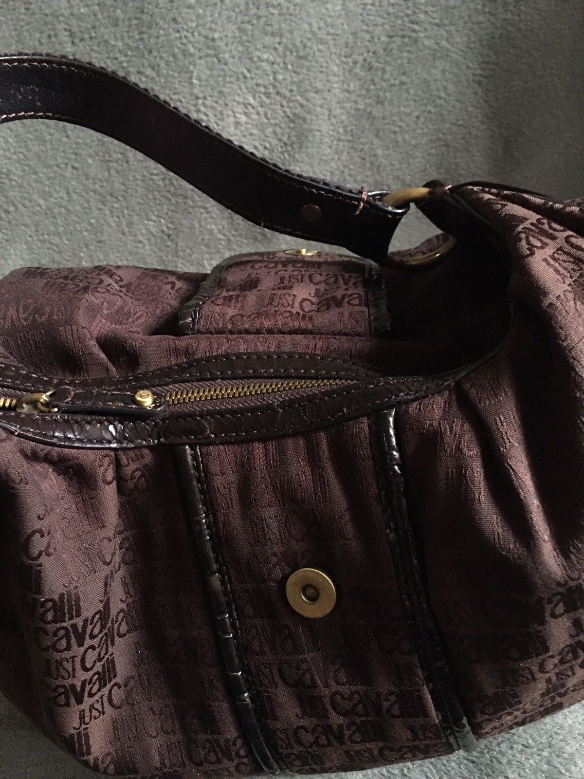 Just Cavalli × Roberto Cavalli JUST CAVALLI Brown Monogram Handbag Shoulder Bag Size ONE SIZE - 8 Thumbnail