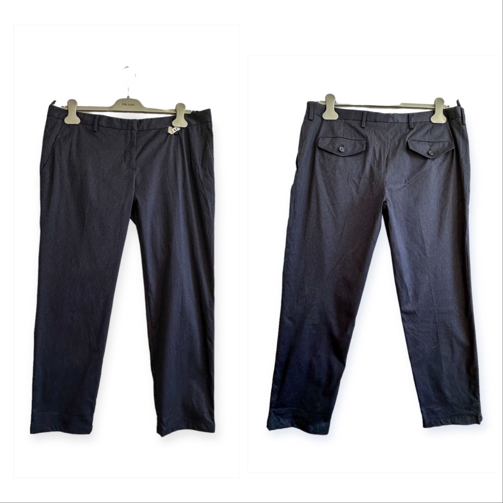 Prada Prada Blue Striped Cotton Pants, Size Italian 46/L Size 32" / US 10 / IT 46 - 13 Thumbnail
